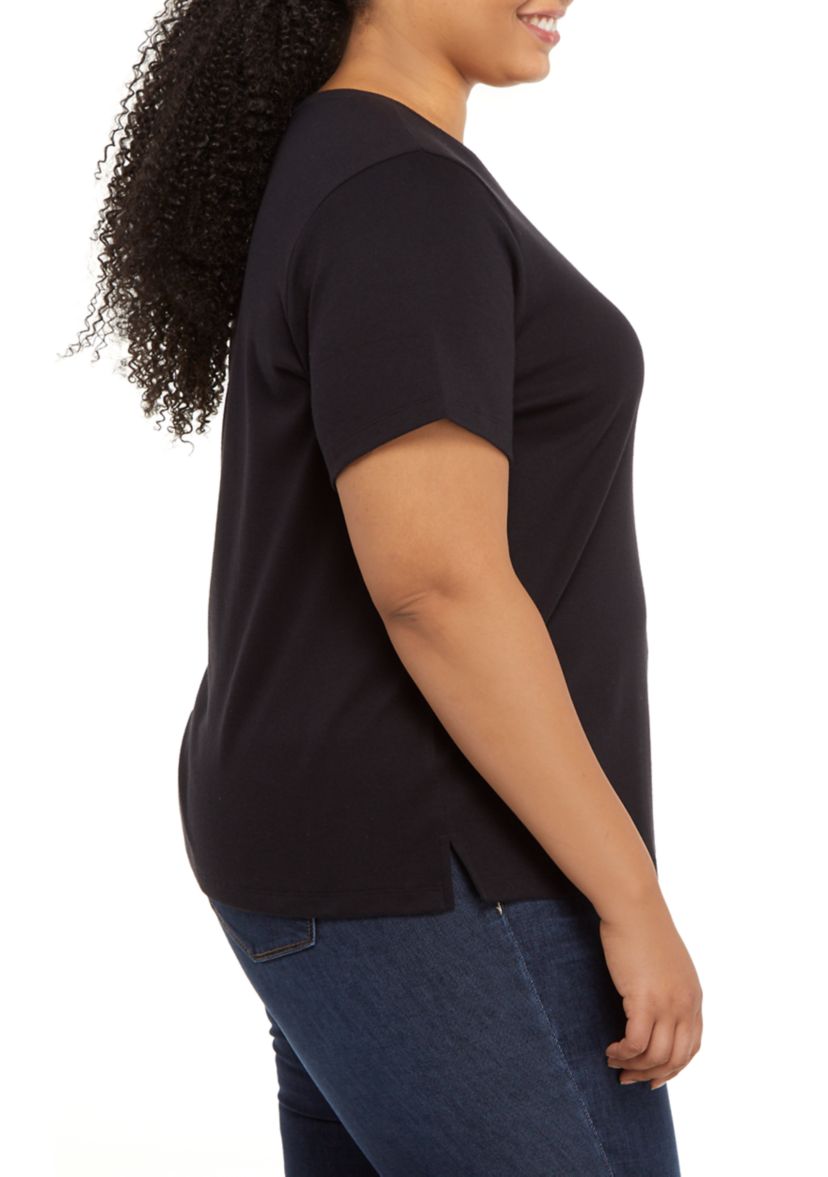 Plus Size Short Sleeve Cotton T-Shirt