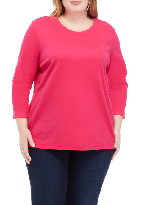 Kim Rogers® Plus Size Perfectly Soft 3/4 Sleeve