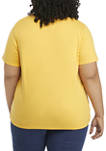 Plus Size Short Sleeve V-Neck Fashion T-Shirt 