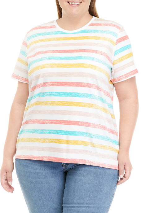 Kim Rogers® Plus Size Crew Print T-Shirt