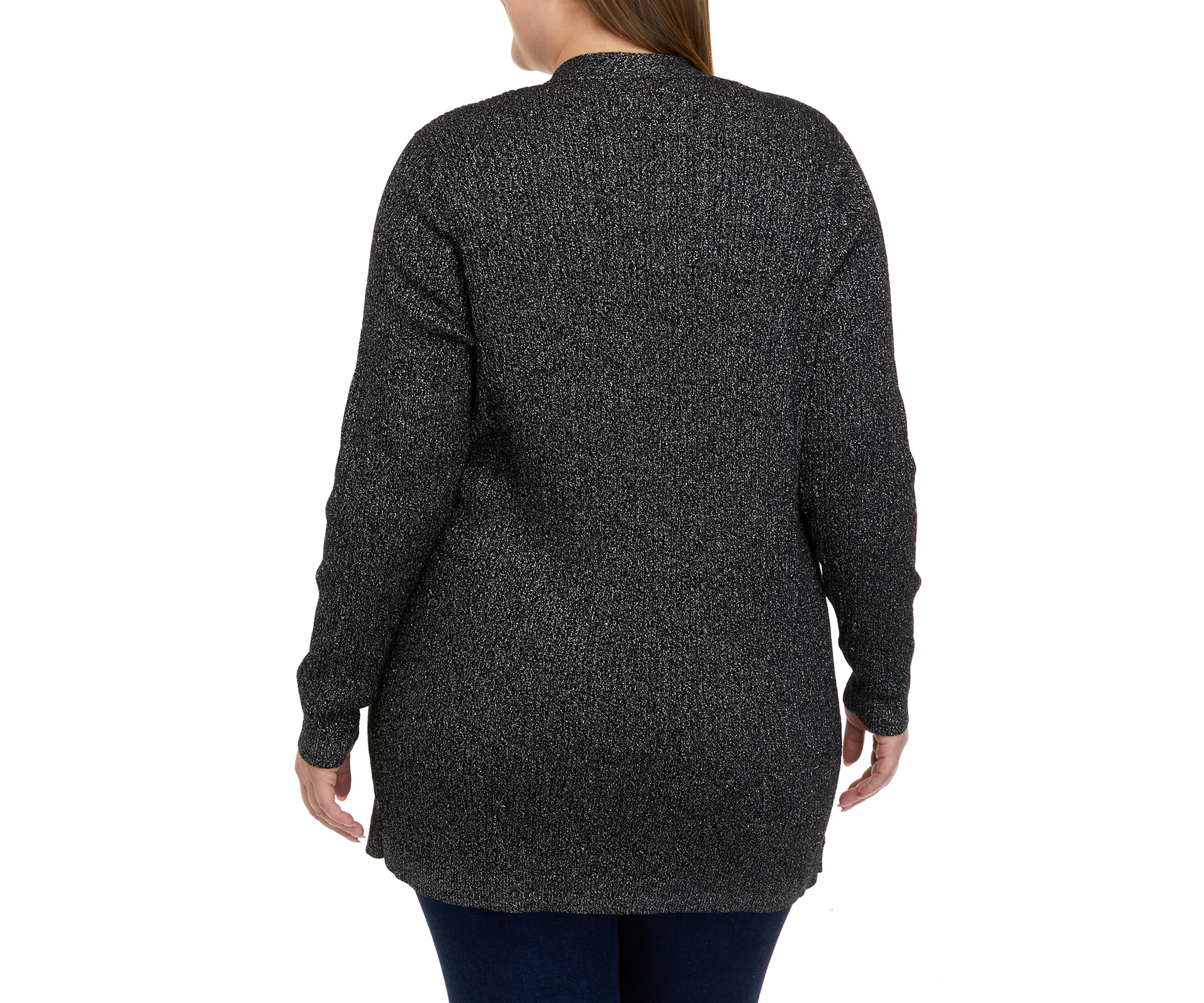 Plus Size Long Sleeve Cable Cardigan Sweater