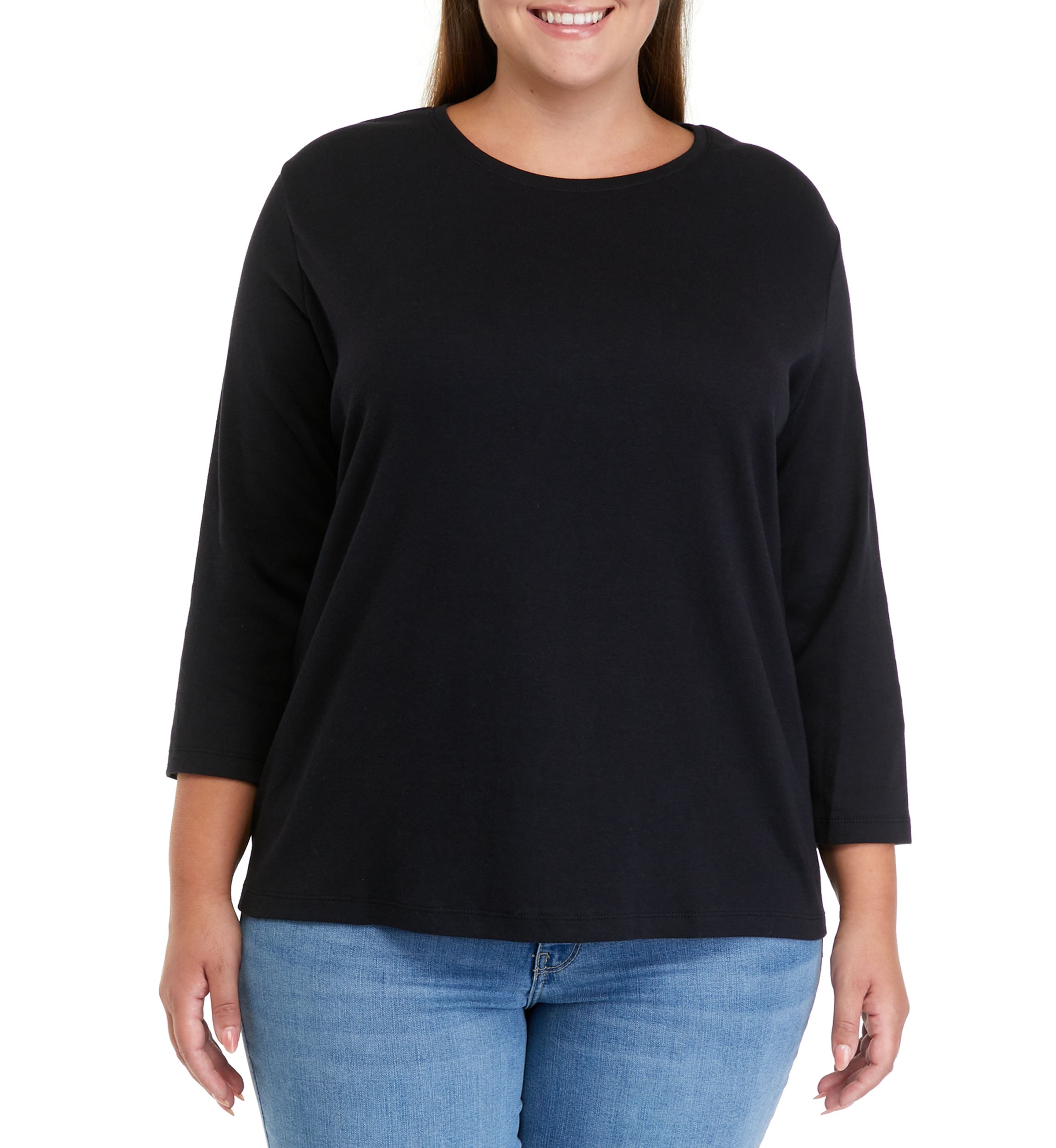 Plus Size 3/4 Sleeve T-Shirt 