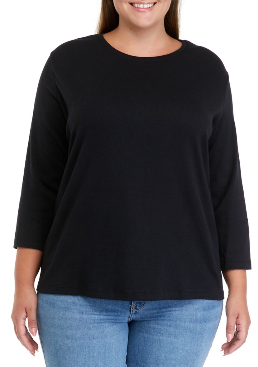 Plus Size 3/4 Sleeve T-Shirt 