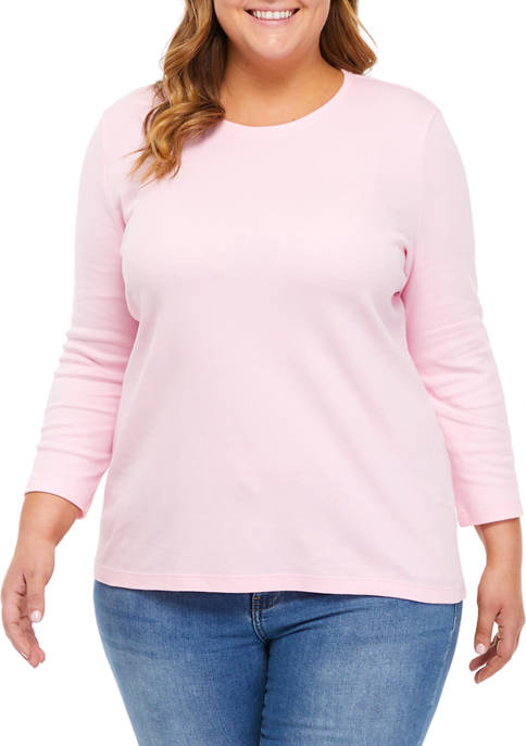 Kim Rogers® Plus Size 3/4 Sleeve T-Shirt