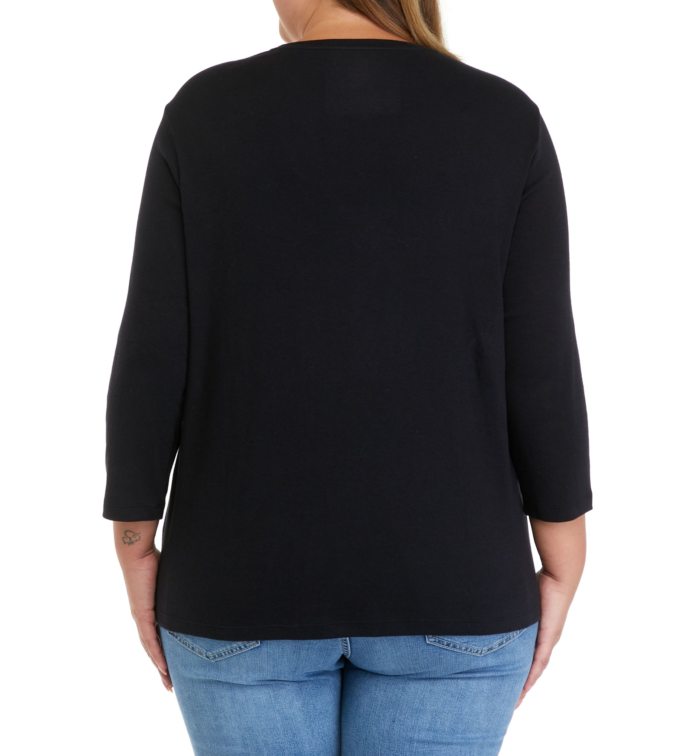 Plus Size 3/4 Sleeve T-Shirt 