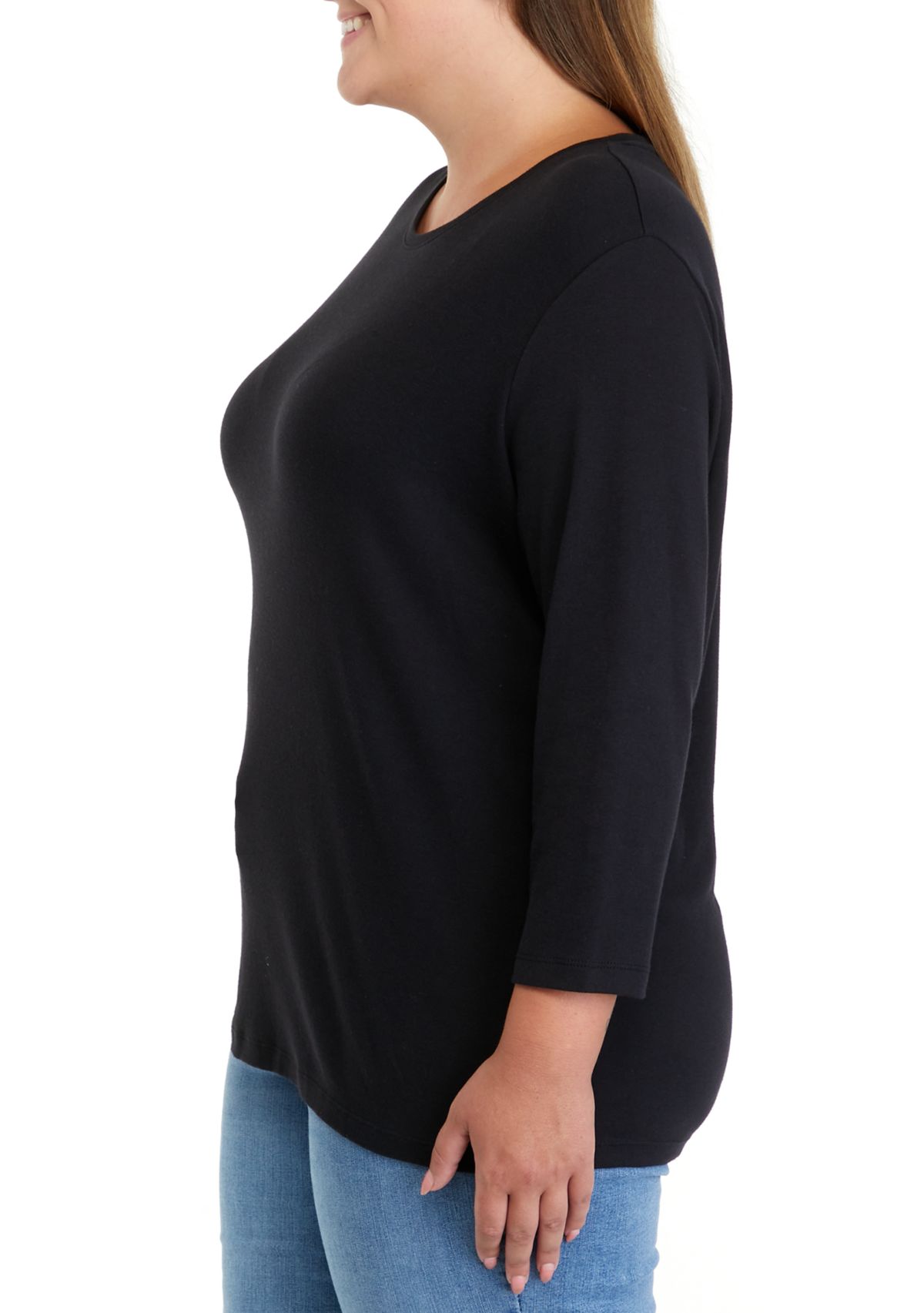 Plus Size 3/4 Sleeve T-Shirt 