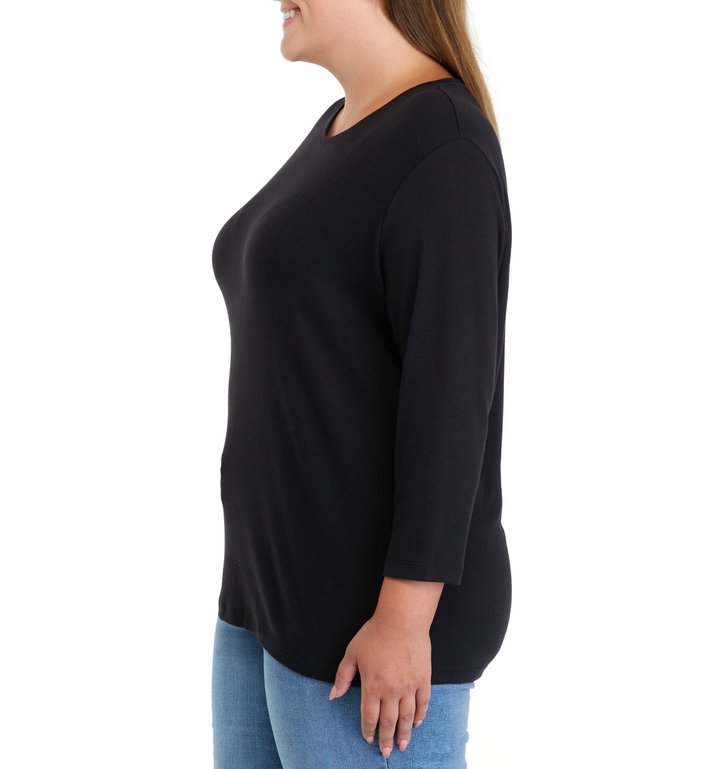 Plus Size 3/4 Sleeve T-Shirt 