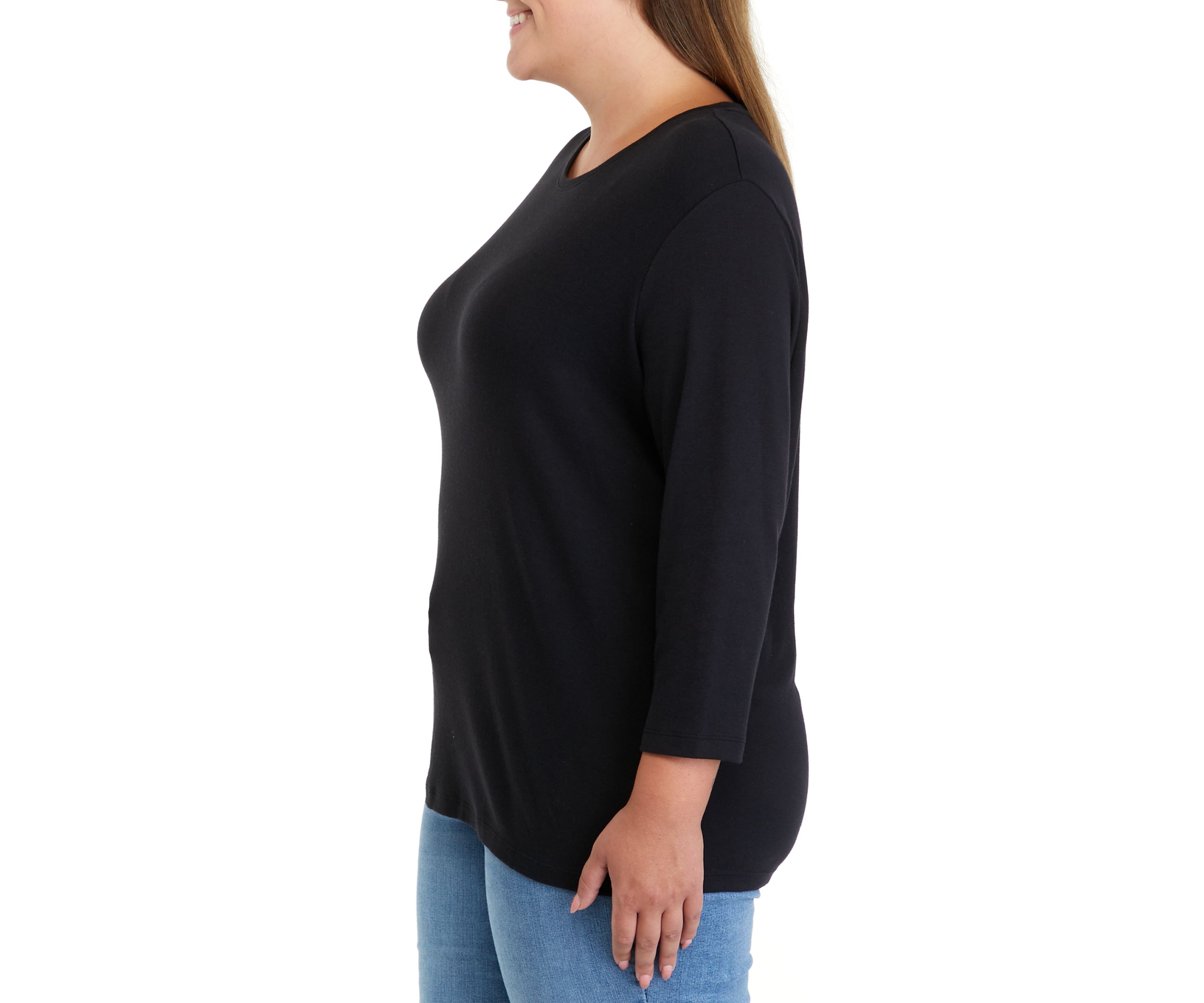 Plus Size 3/4 Sleeve T-Shirt 