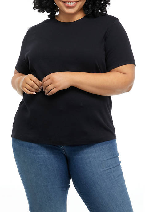 Kim Rogers® Plus Size Core Solid Short Sleeve