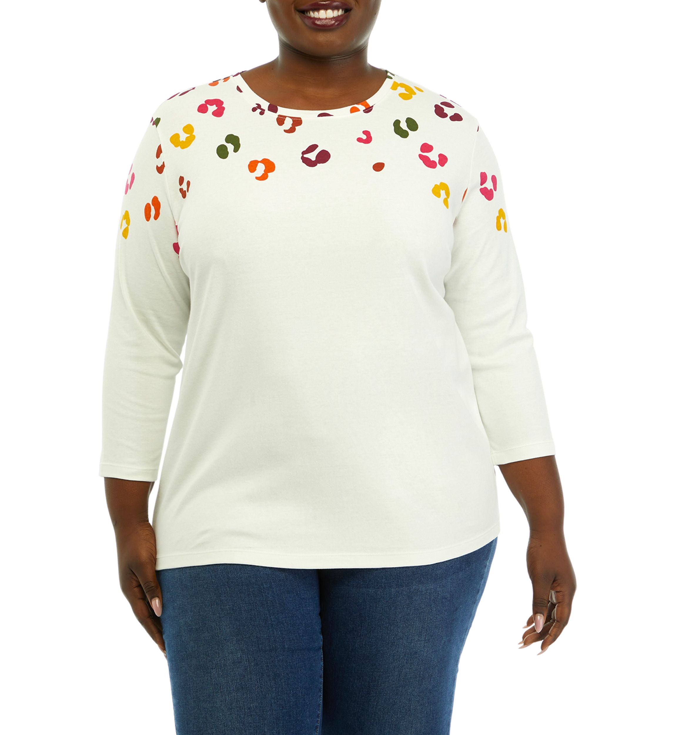 Plus Size Placement Printed Top