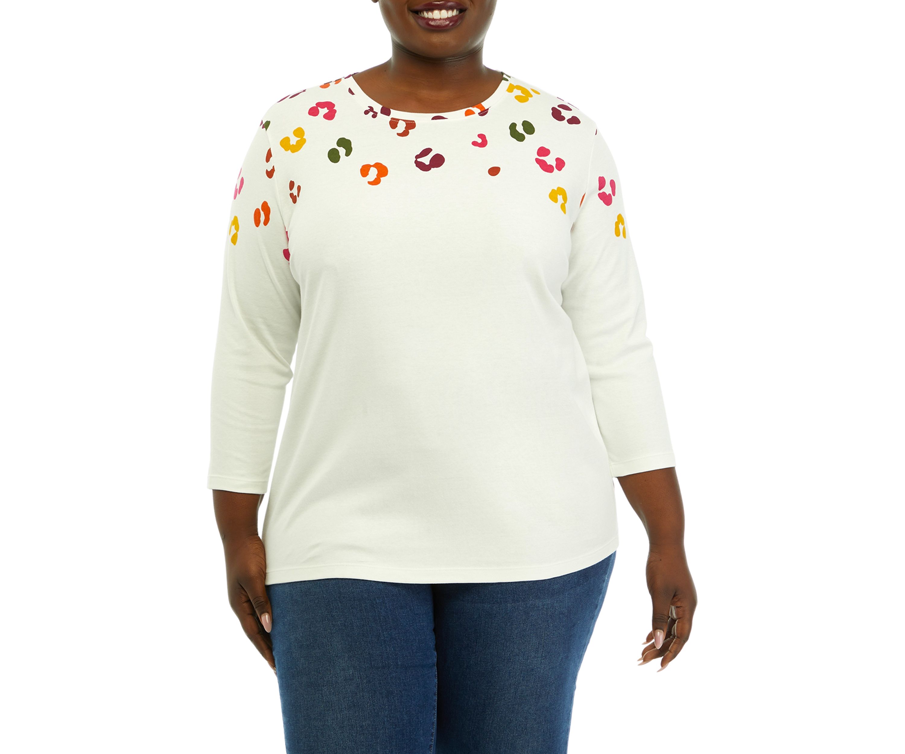 Plus Size Placement Printed Top