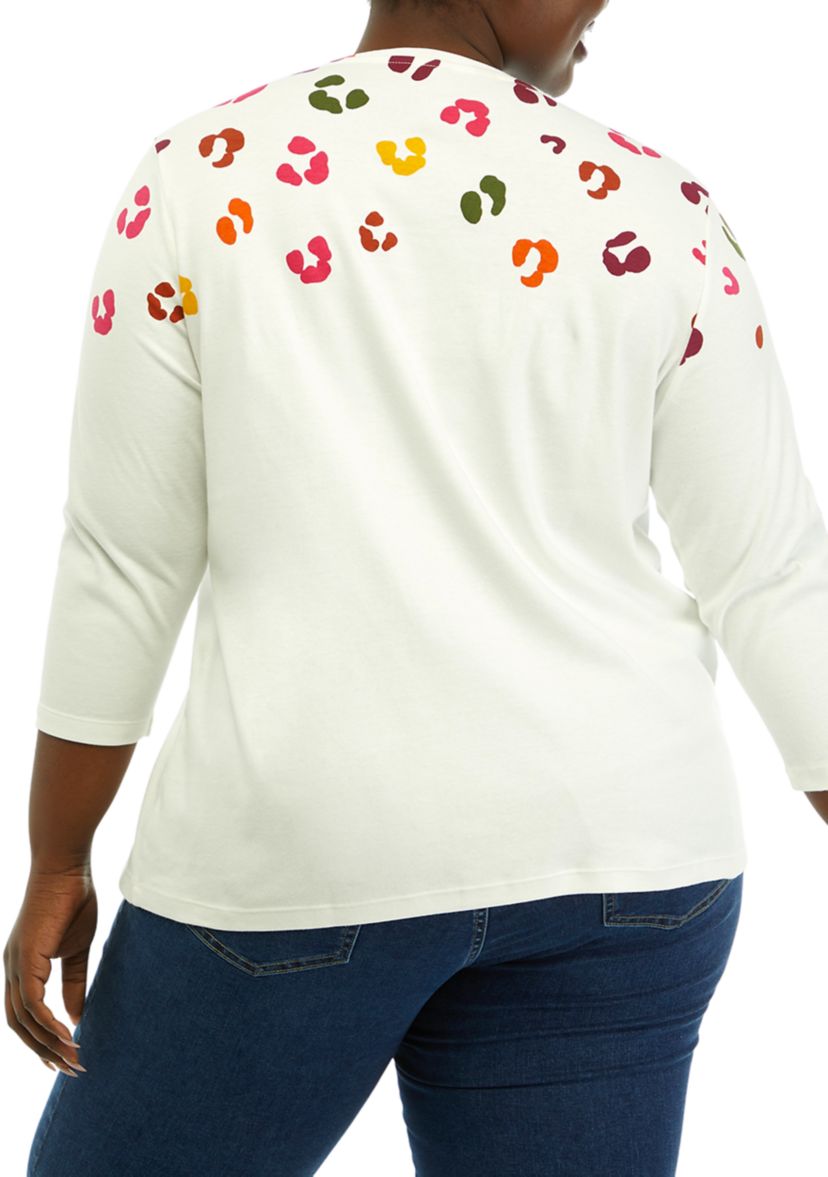 Plus Size Placement Printed Top