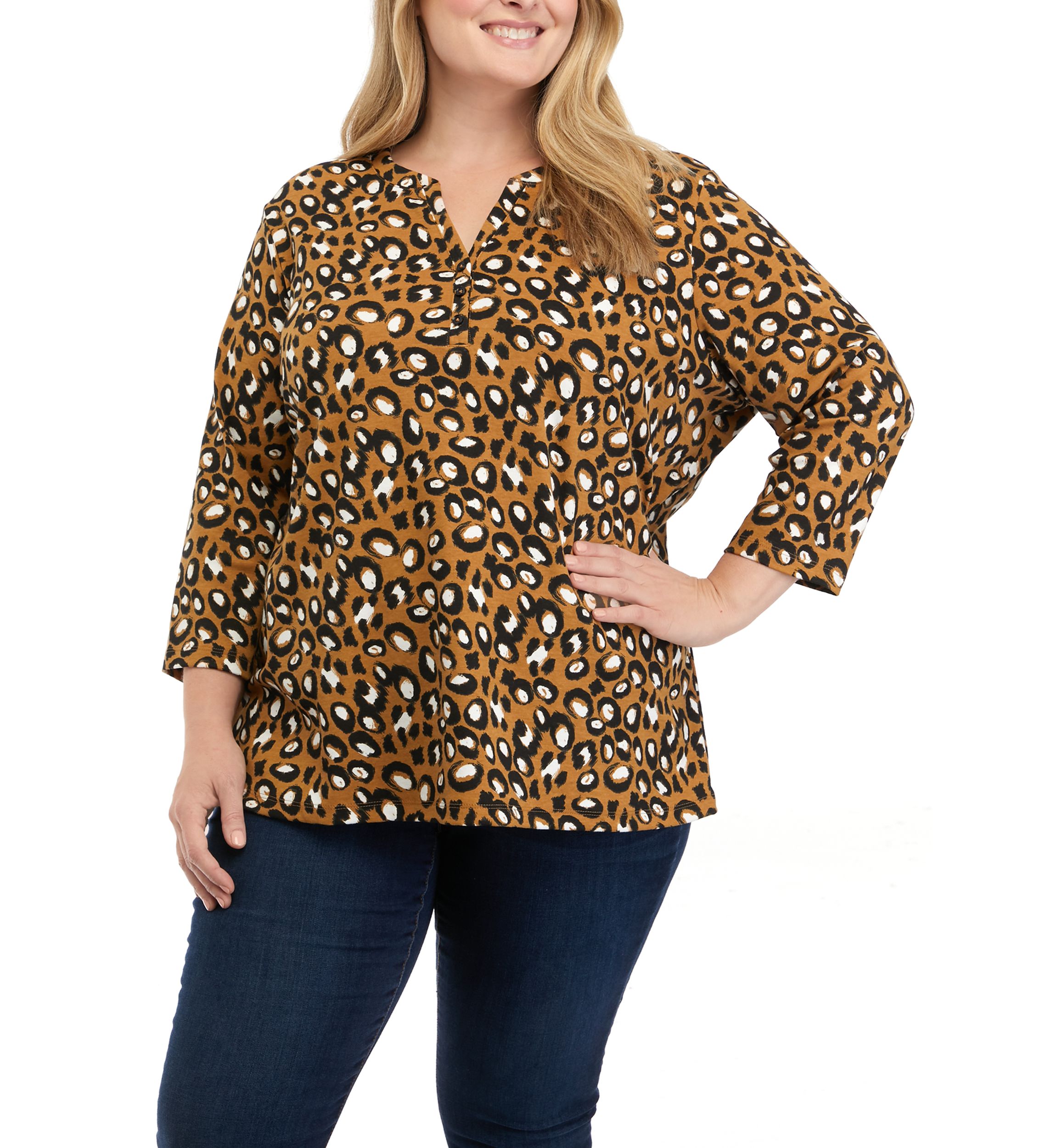 Plus Size Printed Blouse