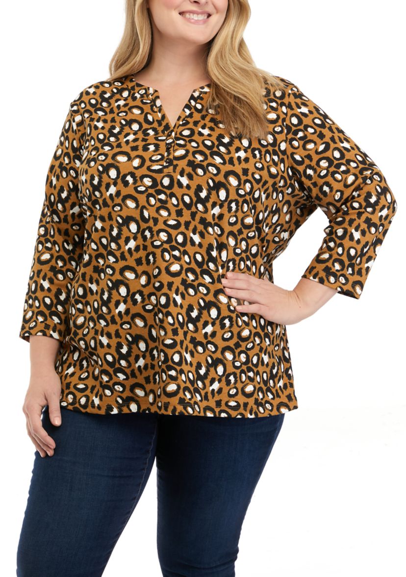 Plus Size Printed Blouse