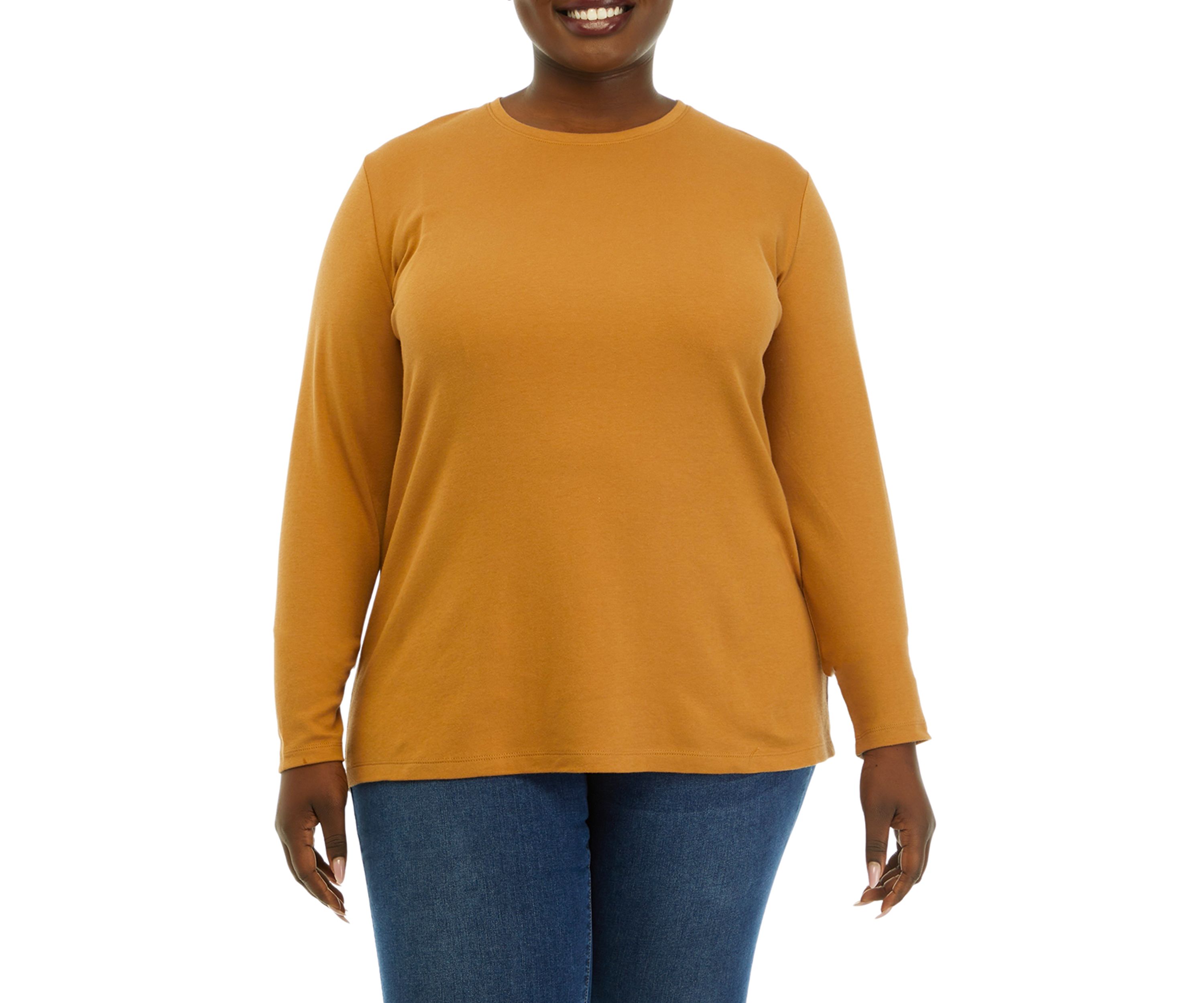Plus Size Long Sleeve Crew Neck Shirt 