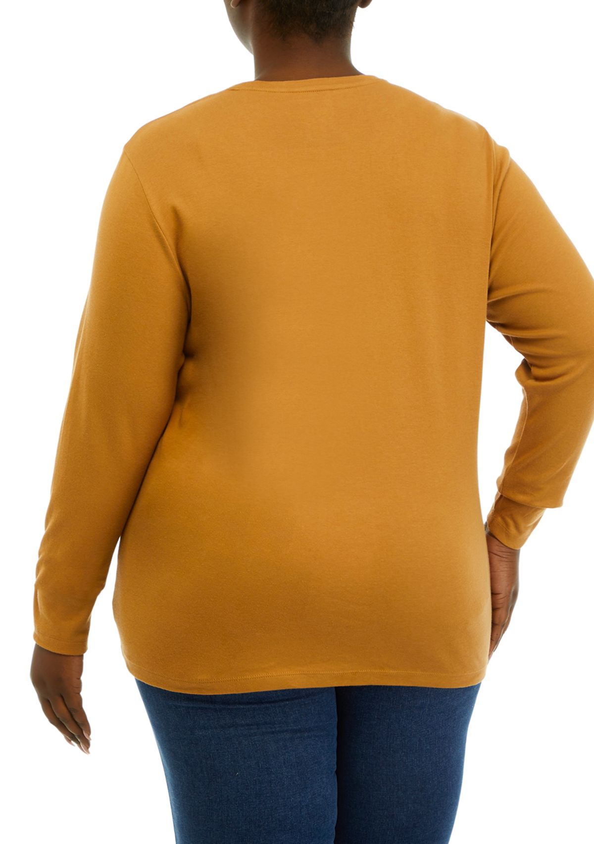 Plus Size Long Sleeve Crew Neck Shirt 