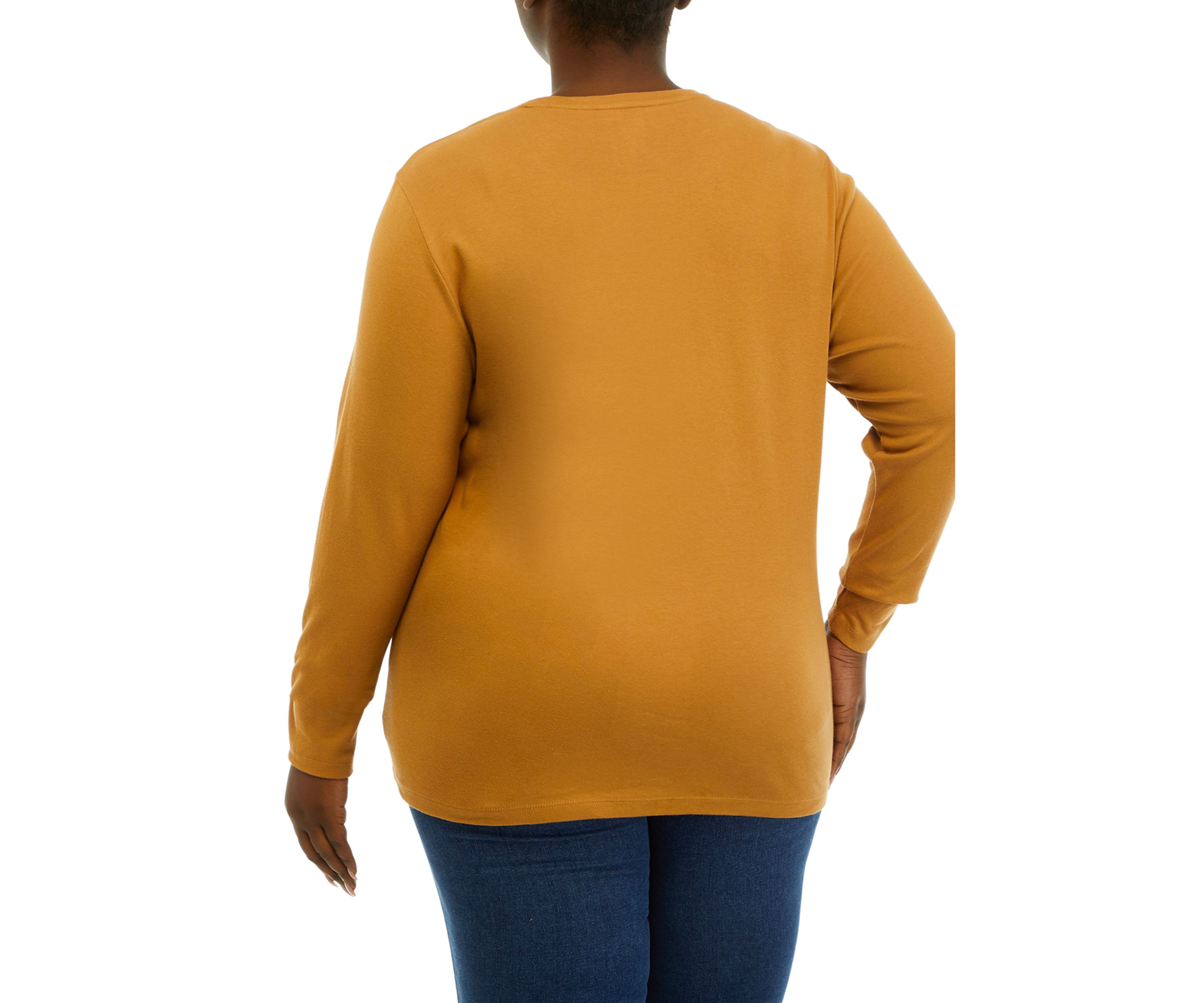 Plus Size Long Sleeve Crew Neck Shirt 