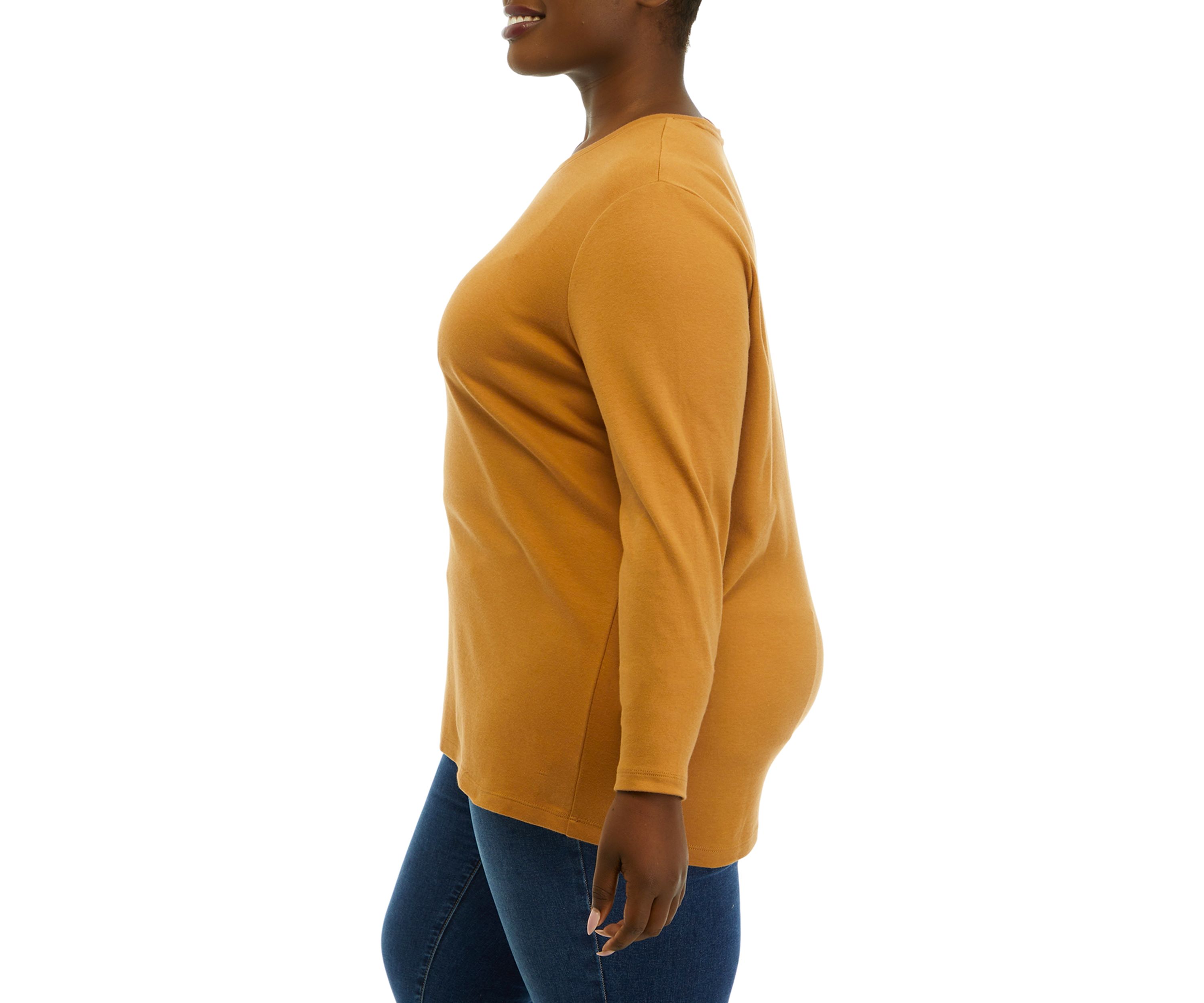 Plus Size Long Sleeve Crew Neck Shirt 