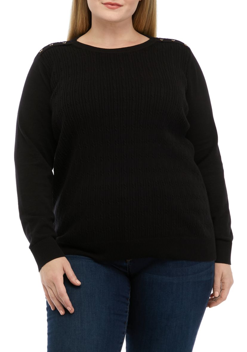 Plus Size Long Sleeve Crew Neck Sweater