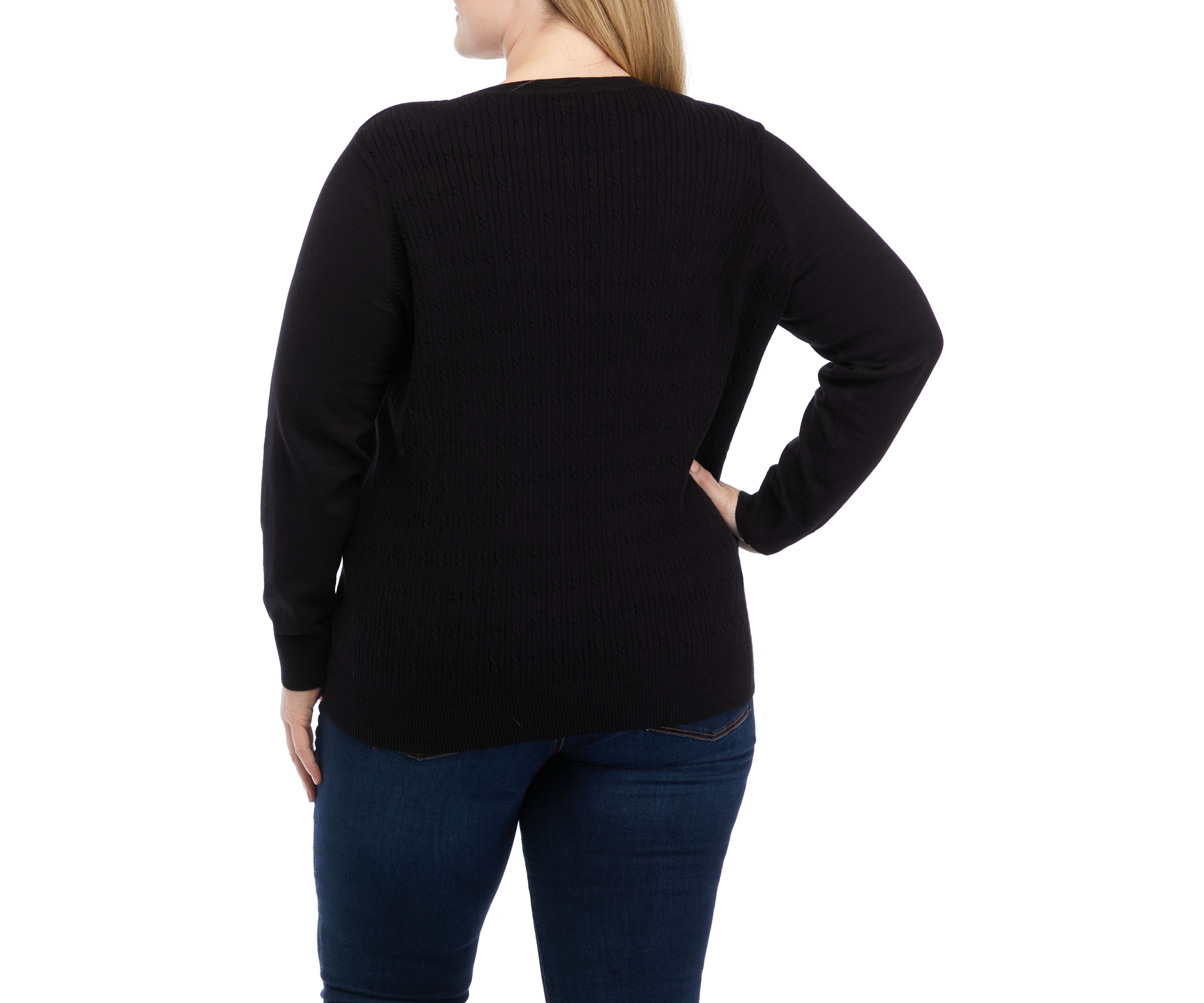 Plus Size Long Sleeve Crew Neck Sweater