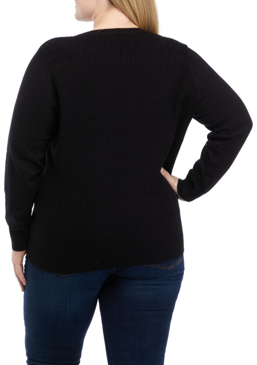 Plus Size Long Sleeve Crew Neck Sweater