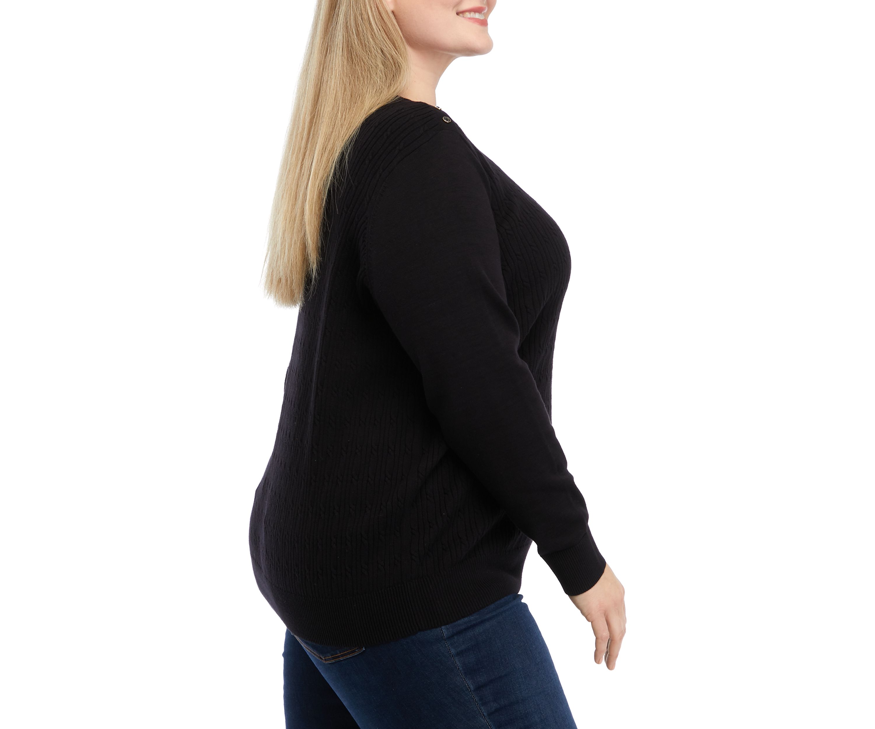 Plus Size Long Sleeve Crew Neck Sweater