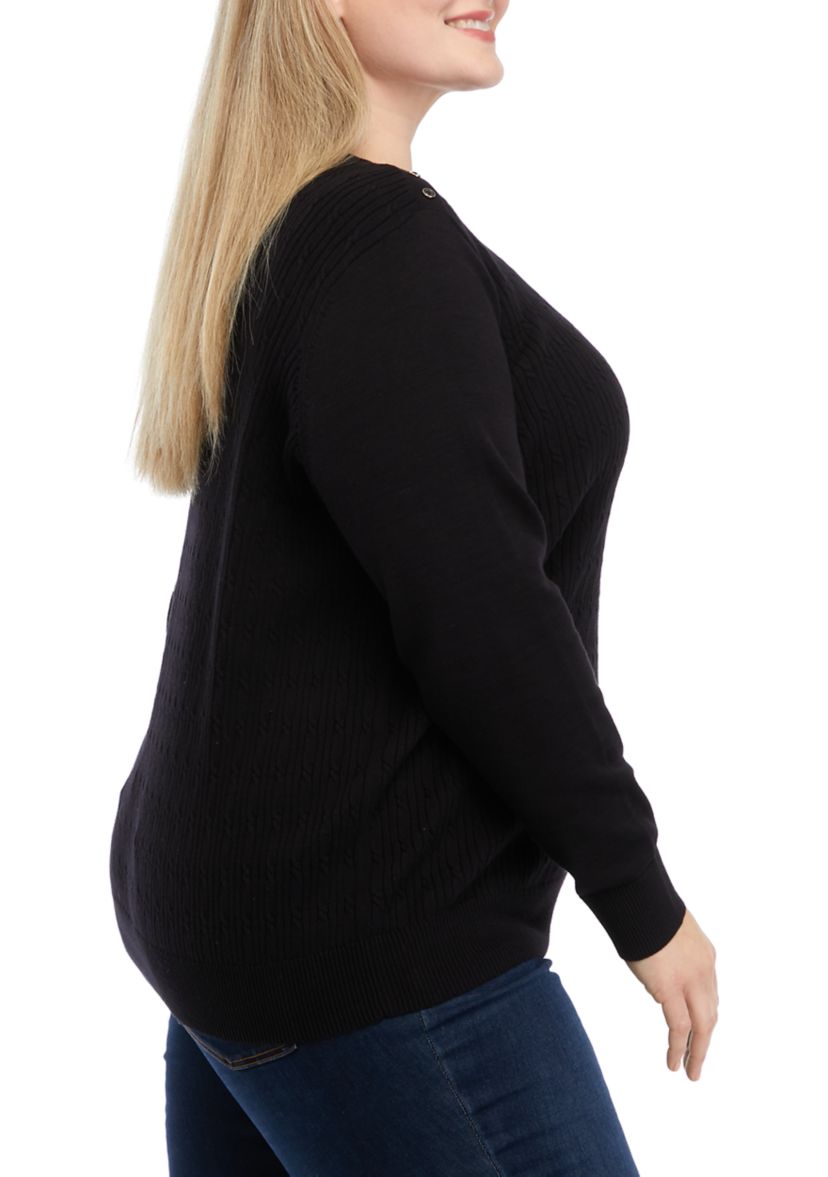 Plus Size Long Sleeve Crew Neck Sweater