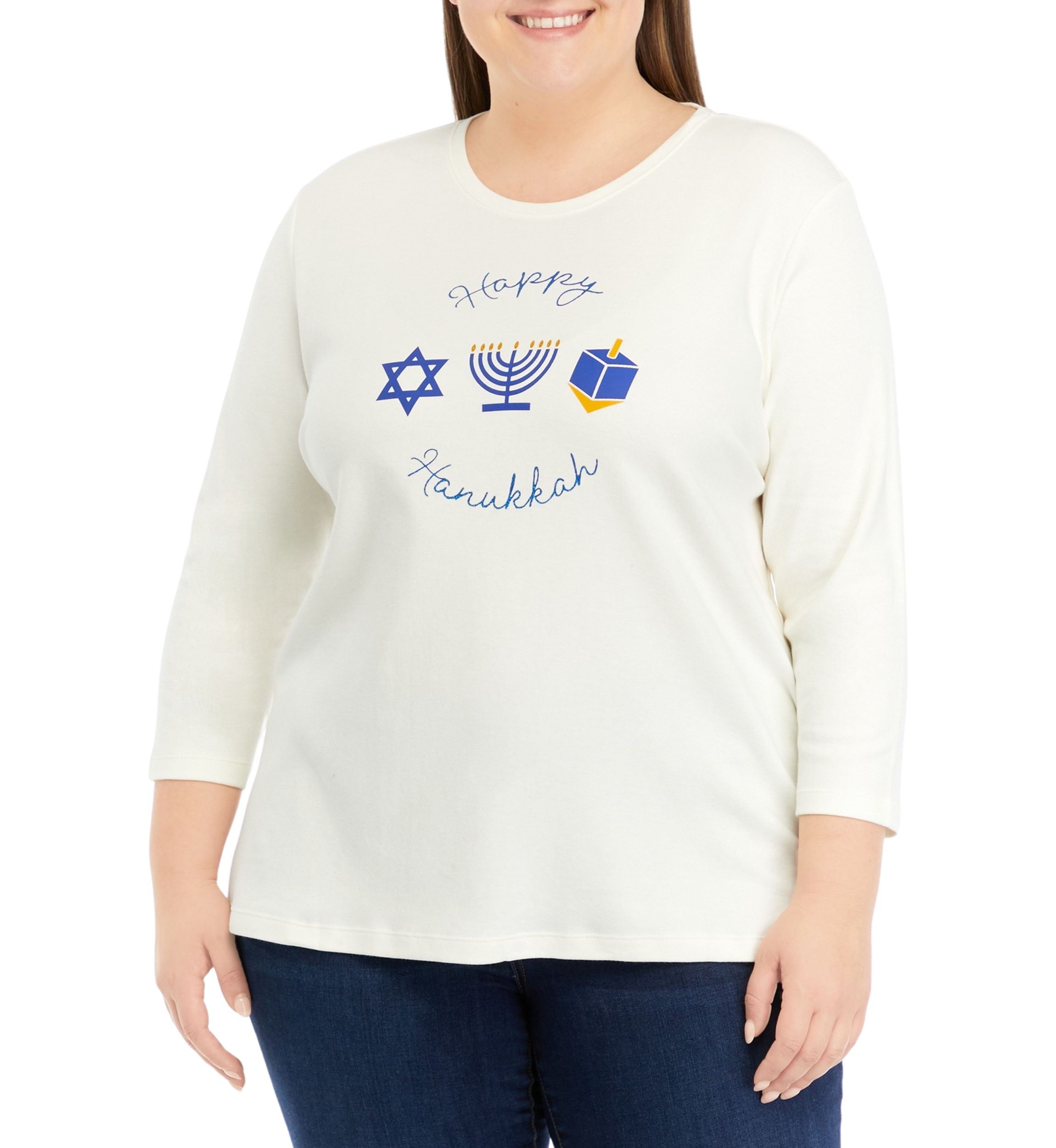 Plus Size Happy Holidays Graphic Top
