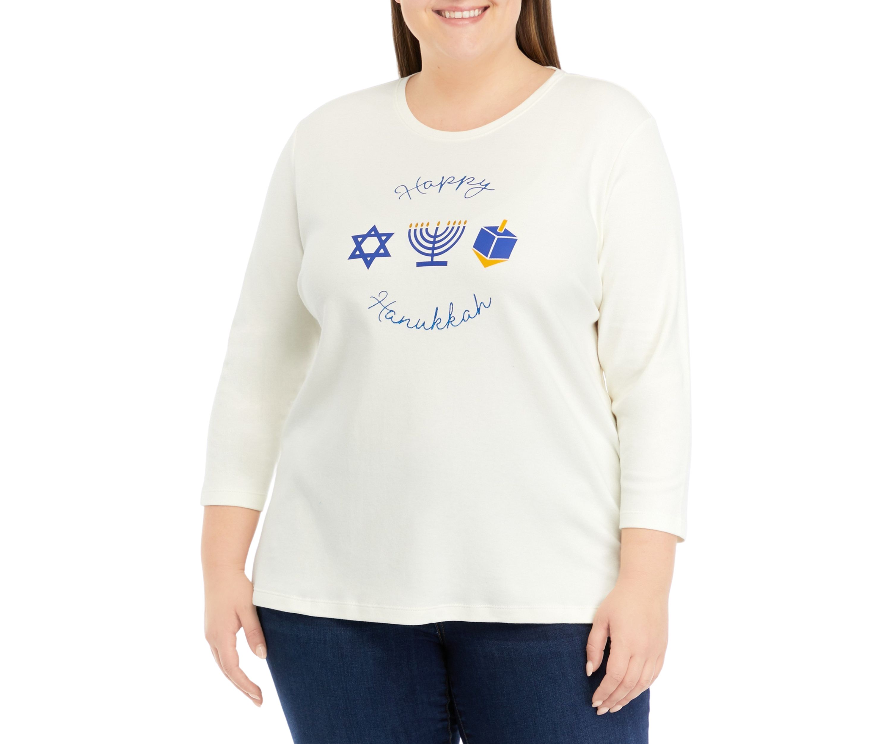 Plus Size Happy Holidays Graphic Top