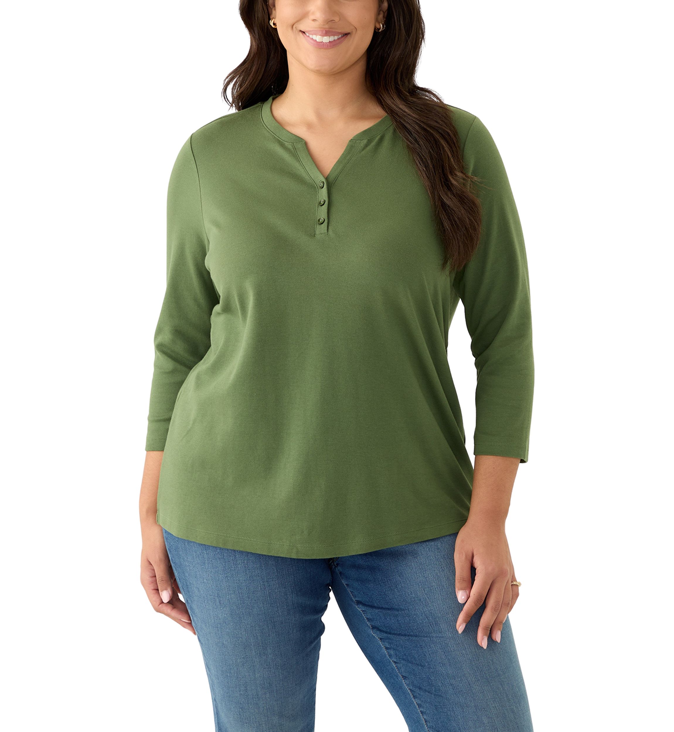 Plus Size Henley Shirt 