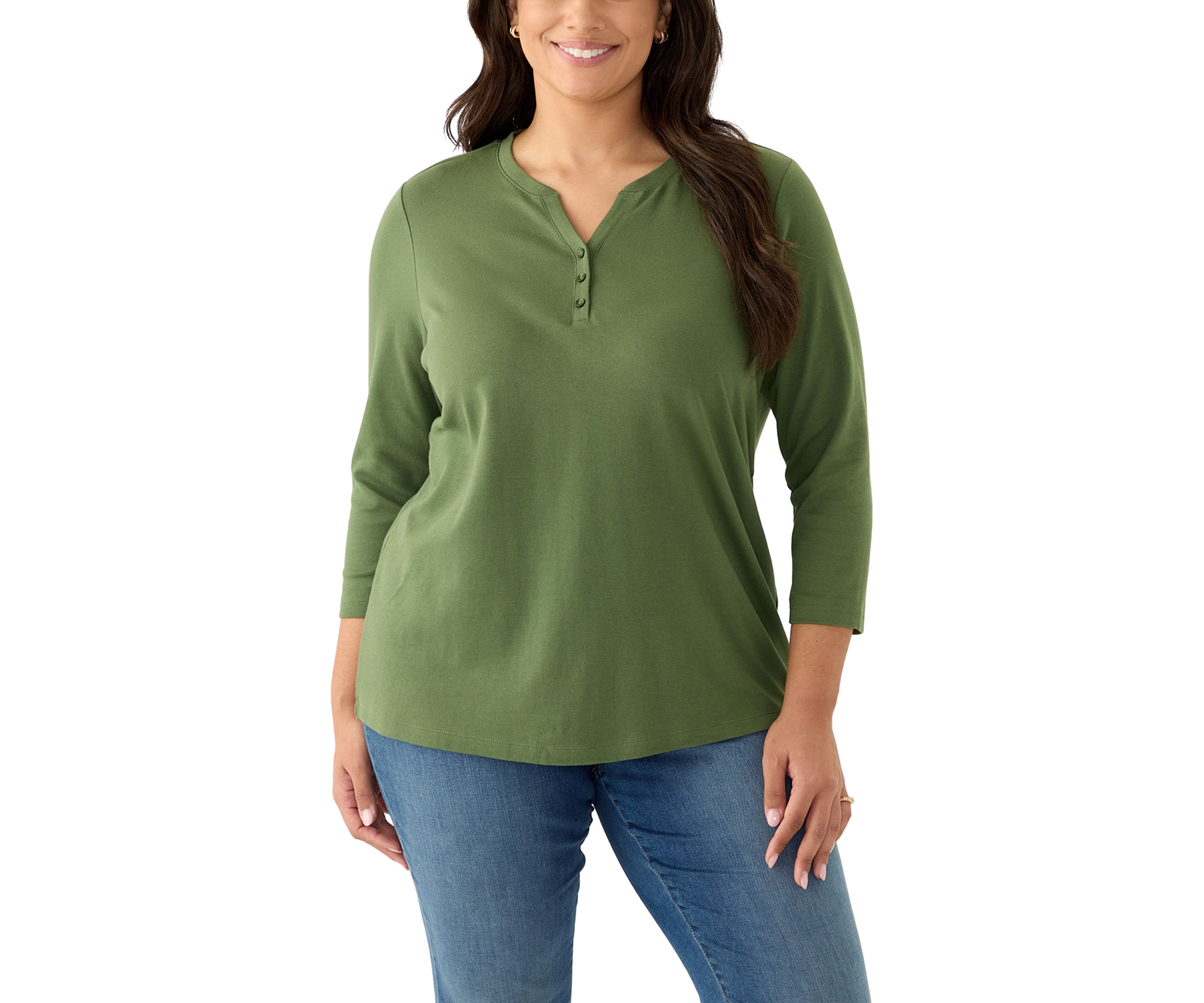 Plus Size Henley Shirt 