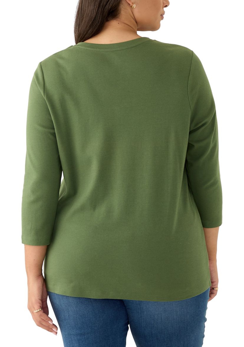 Plus Size Henley Shirt 