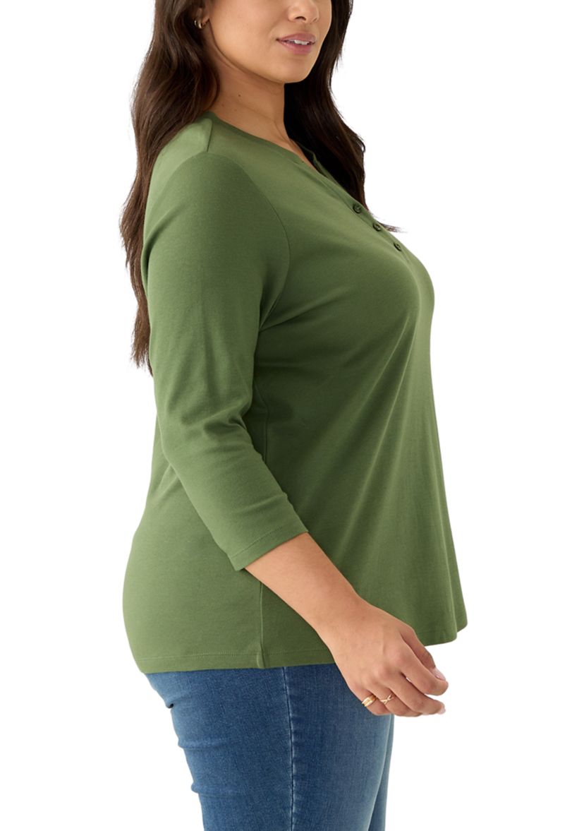 Plus Size Henley Shirt 