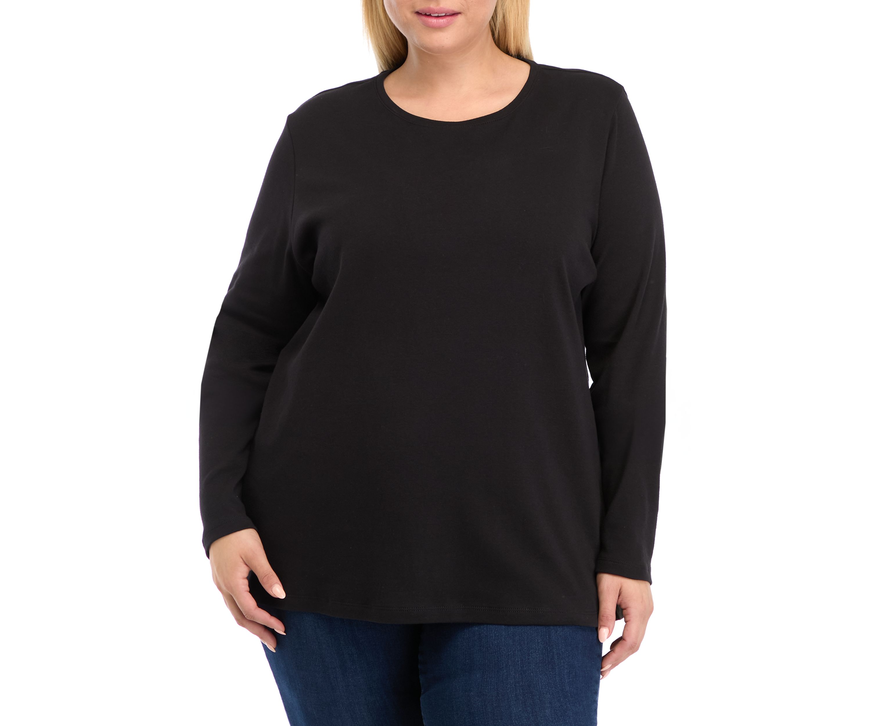 Plus Size Long Sleeve Cotton T-Shirt 