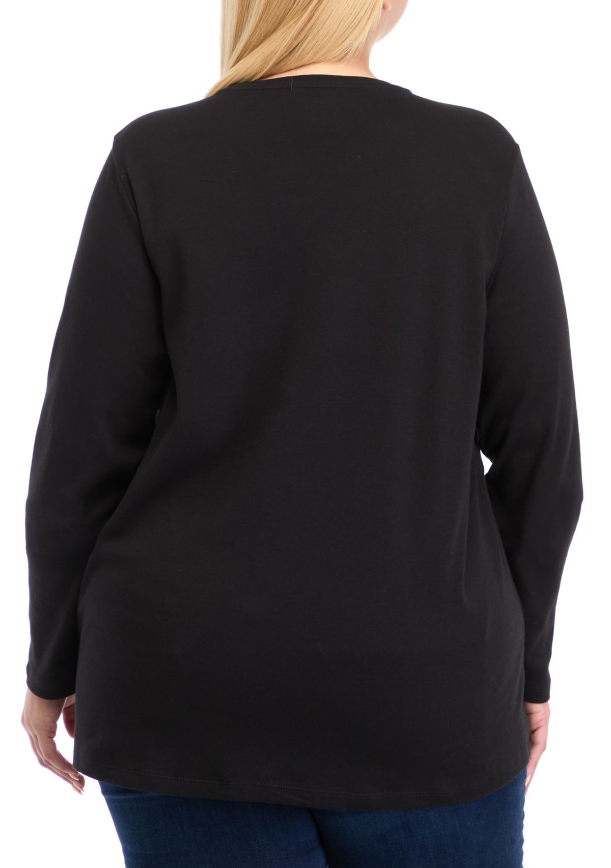 Plus Size Long Sleeve Cotton T-Shirt 
