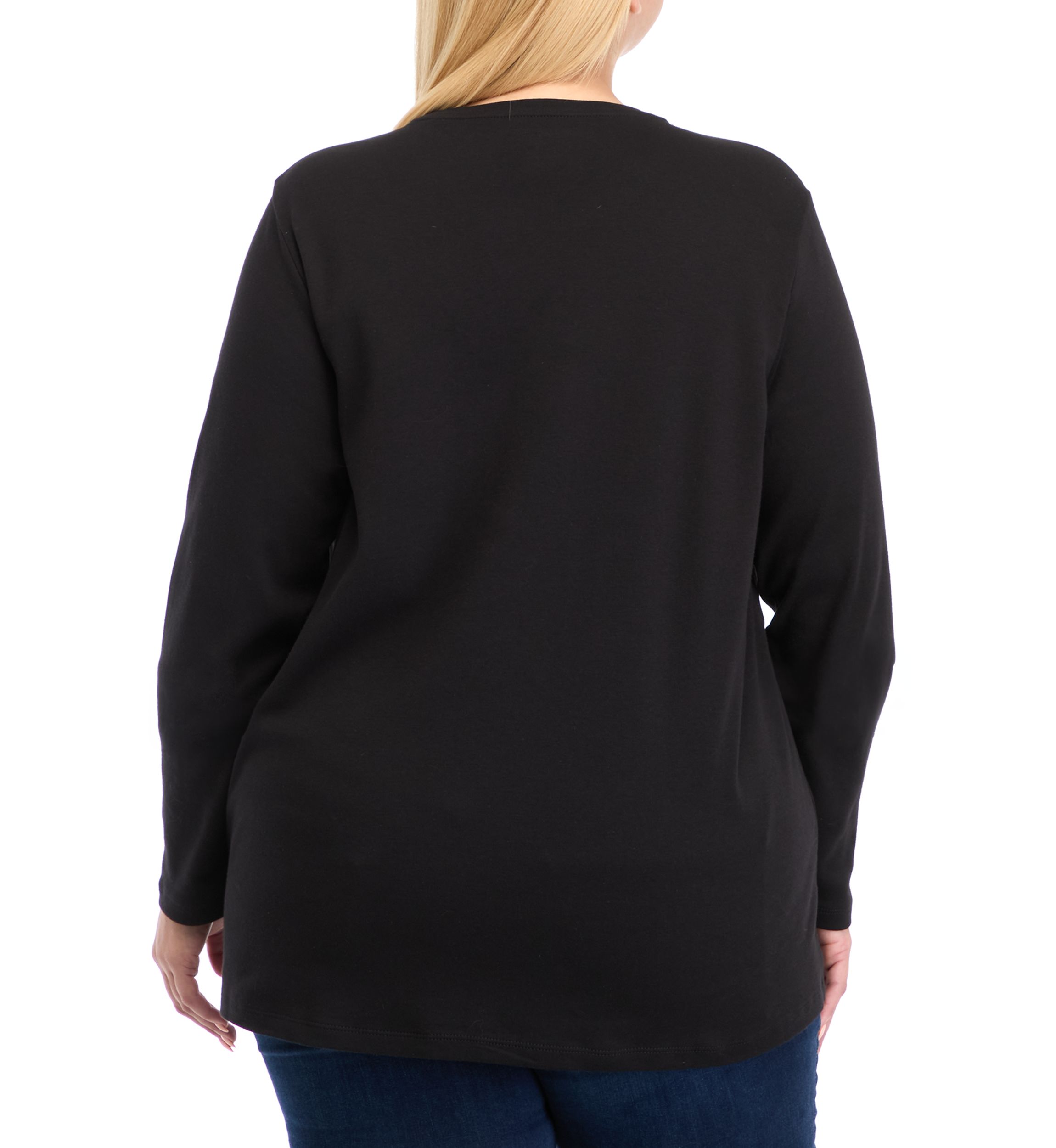 Plus Size Long Sleeve Cotton T-Shirt 