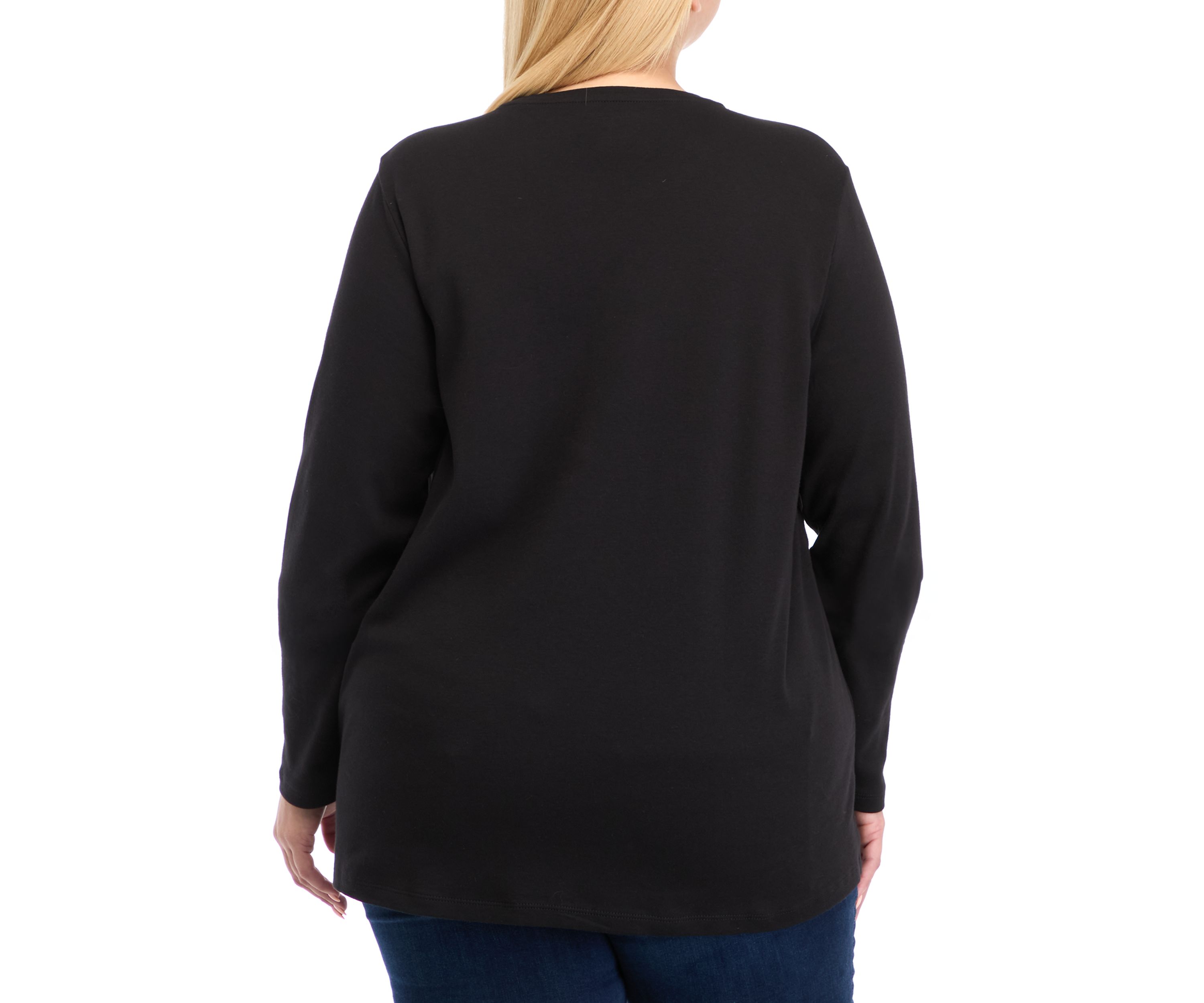 Plus Size Long Sleeve Cotton T-Shirt 