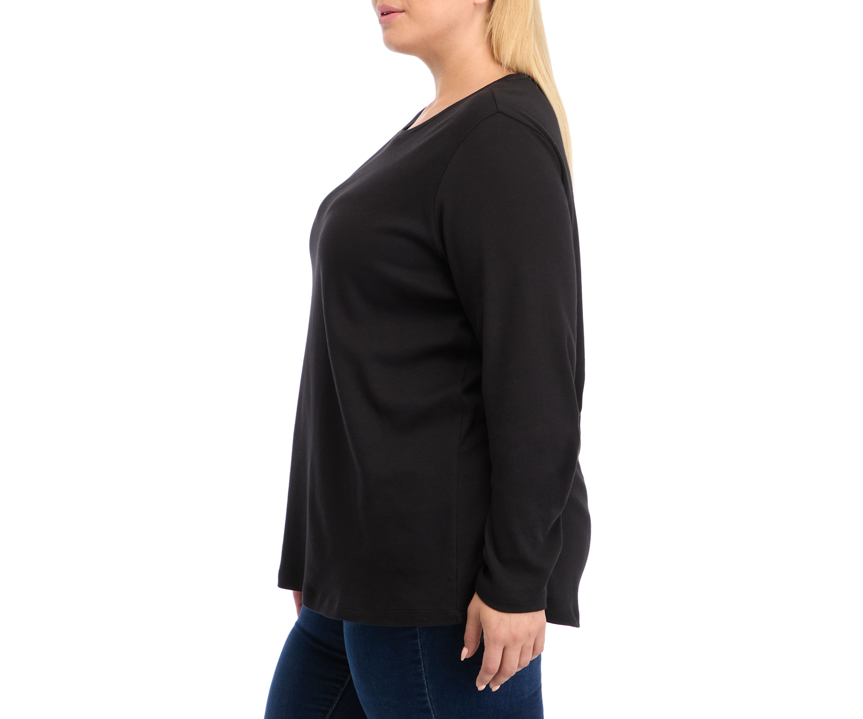 Plus Size Long Sleeve Cotton T-Shirt 