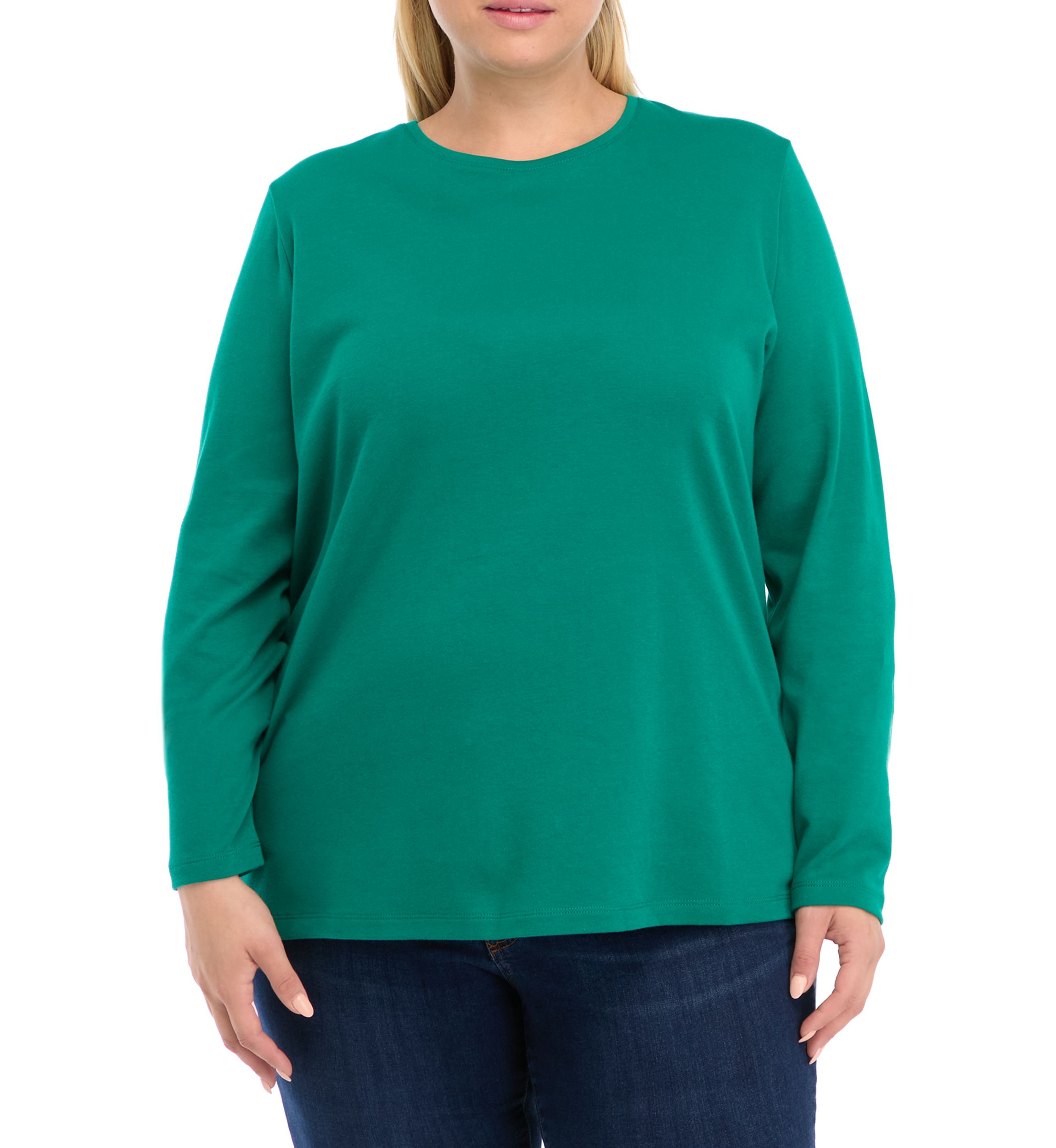 Plus Size Long Sleeve Crew Neck T-Shirt