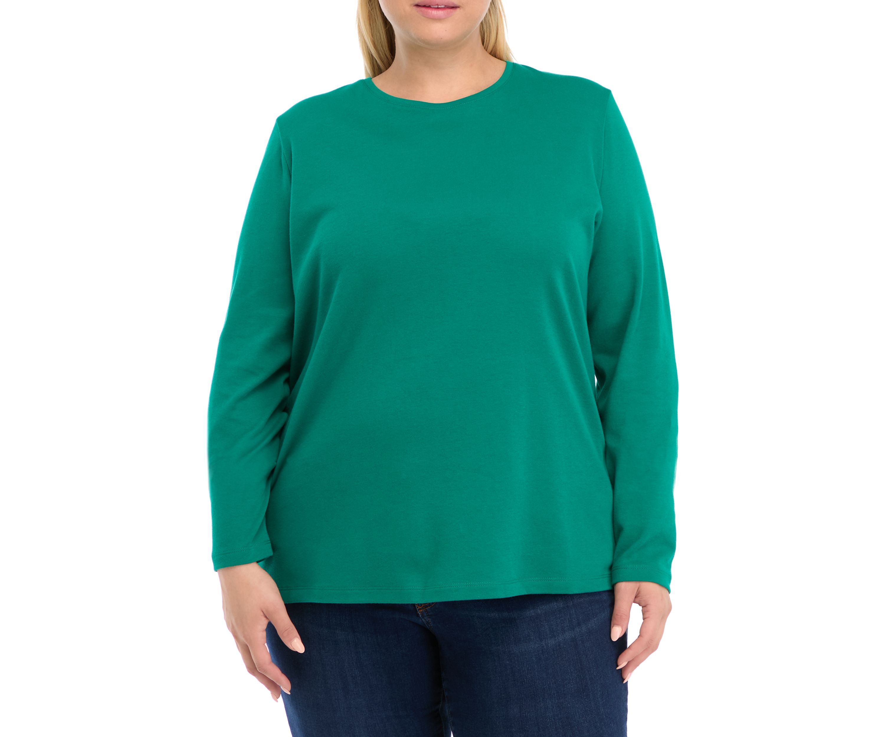 Plus Size Long Sleeve Crew Neck T-Shirt