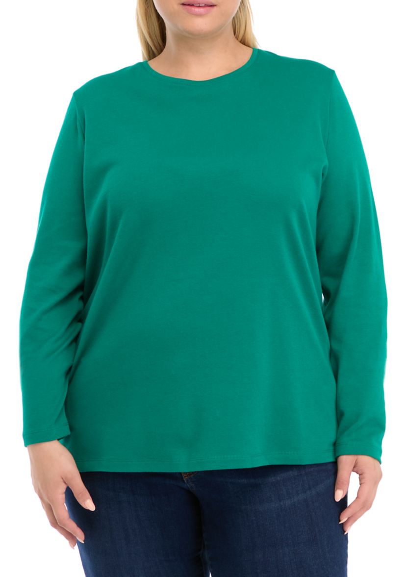Plus Size Long Sleeve Crew Neck T-Shirt