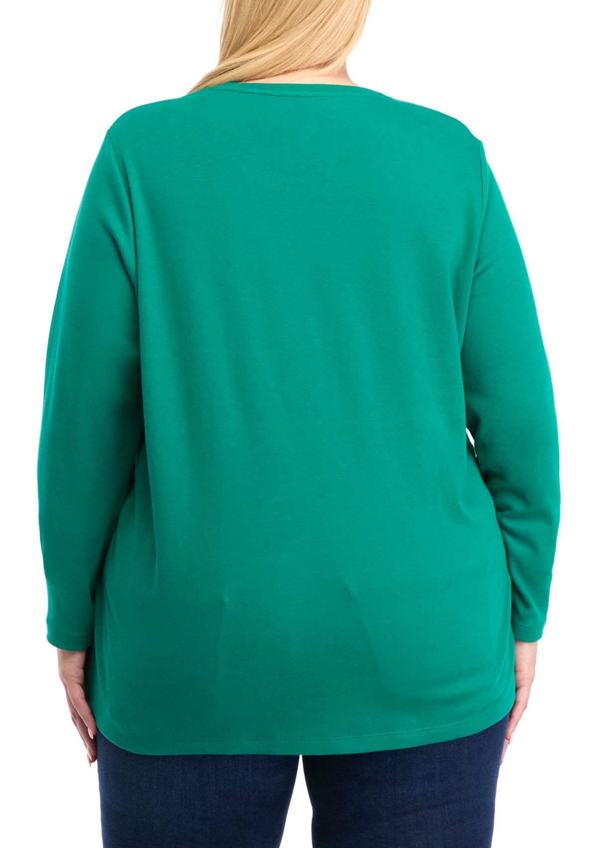 Plus Size Long Sleeve Crew Neck T-Shirt