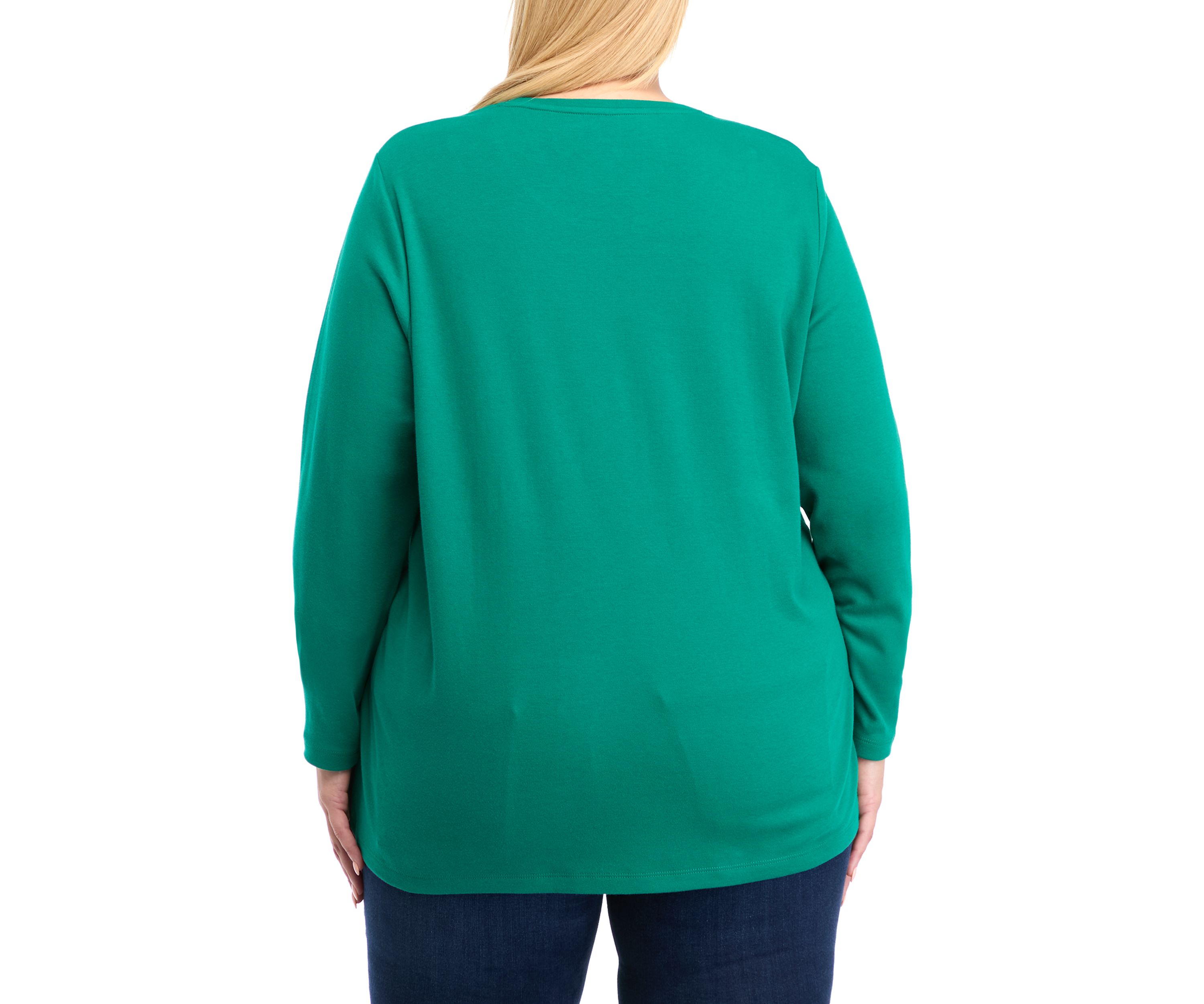 Plus Size Long Sleeve Crew Neck T-Shirt