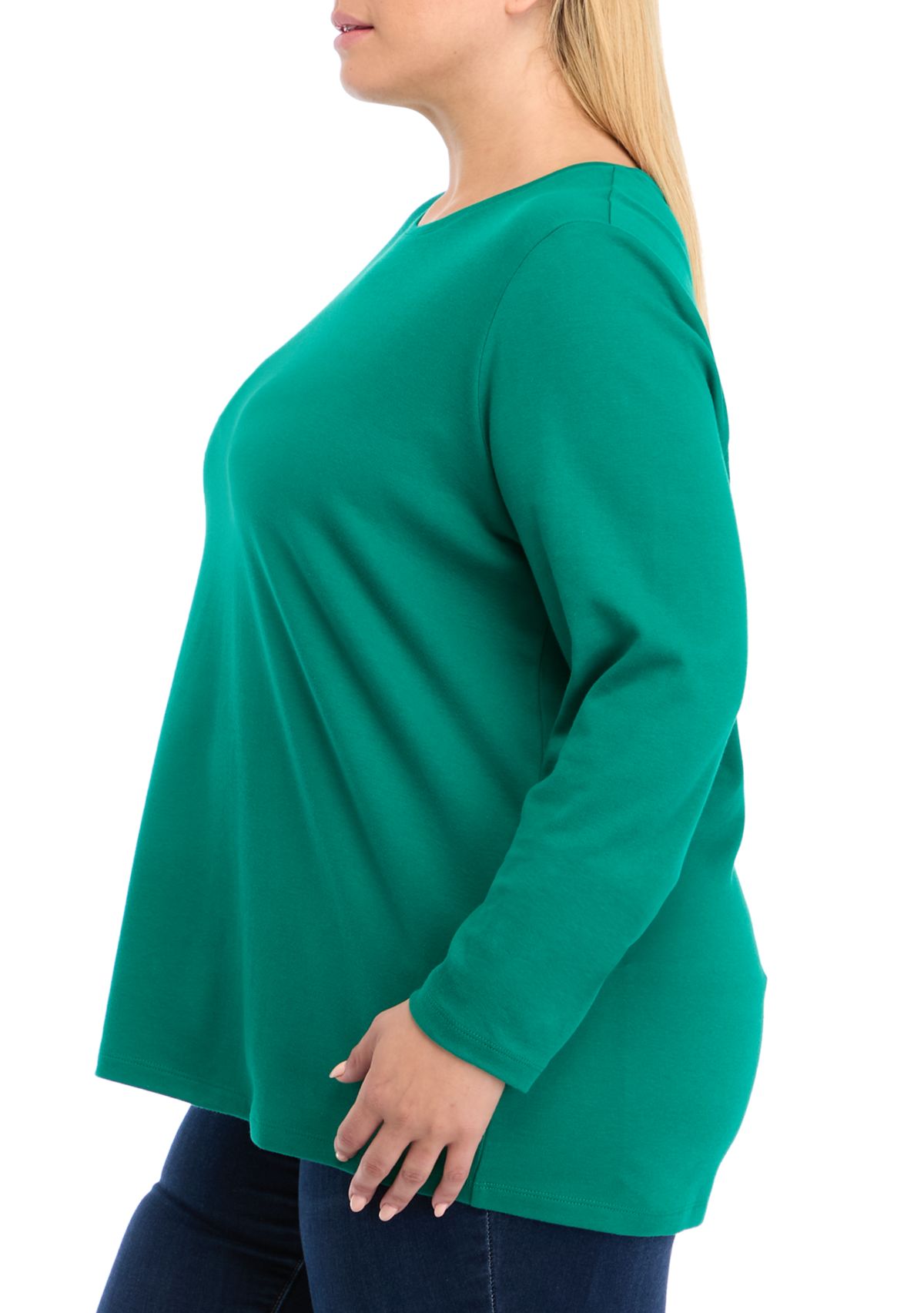 Plus Size Long Sleeve Crew Neck T-Shirt
