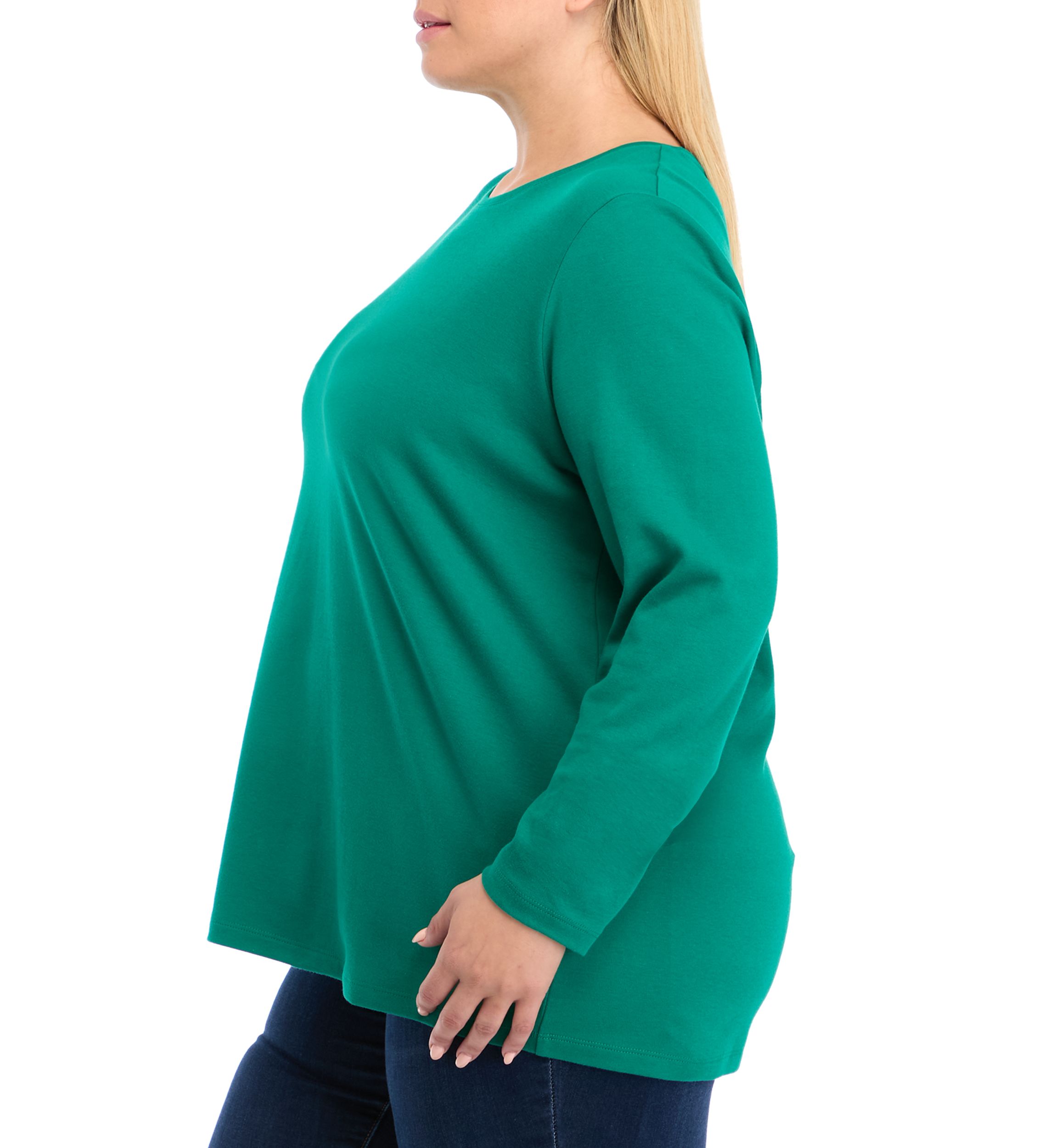 Plus Size Long Sleeve Crew Neck T-Shirt