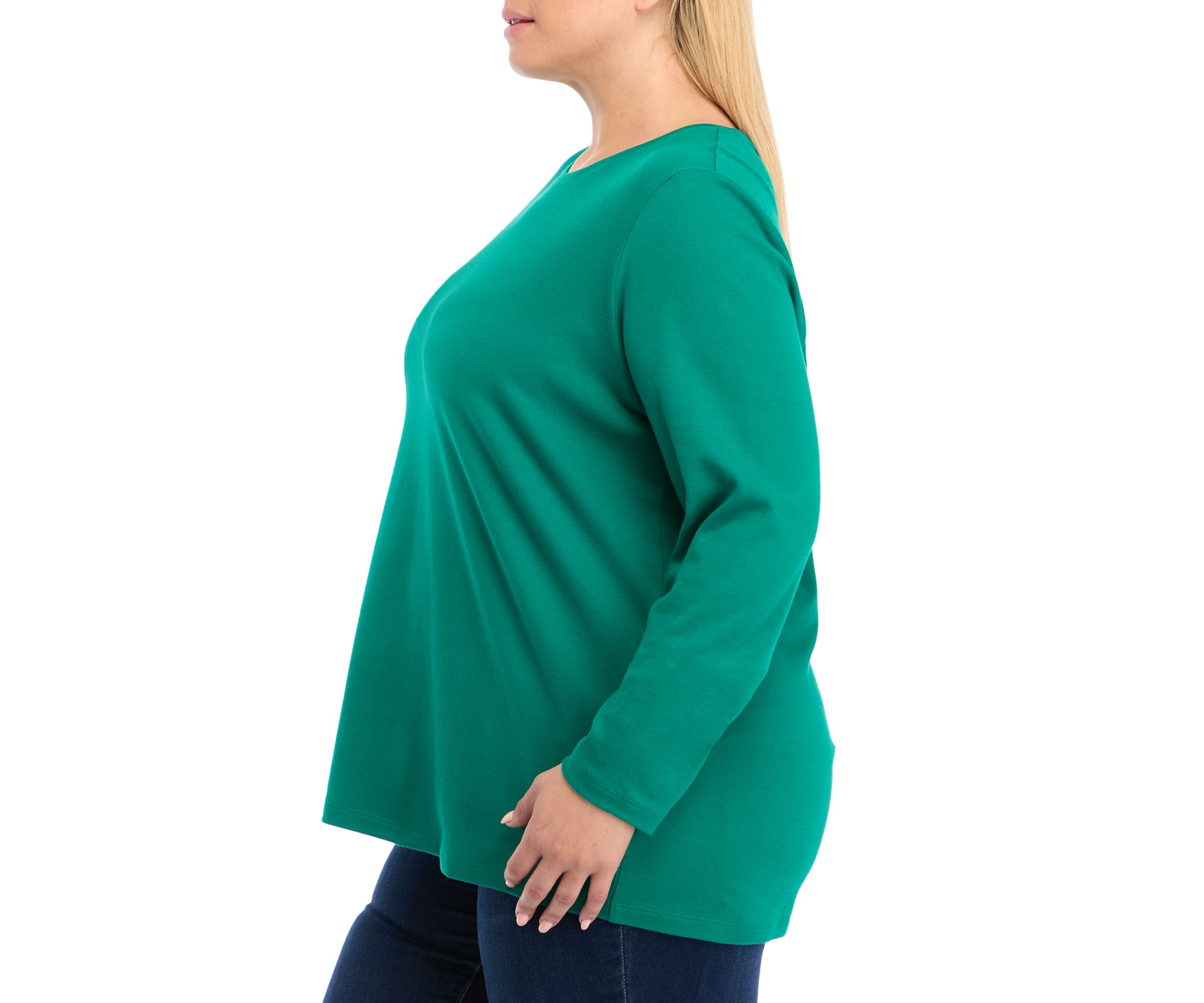 Plus Size Long Sleeve Crew Neck T-Shirt