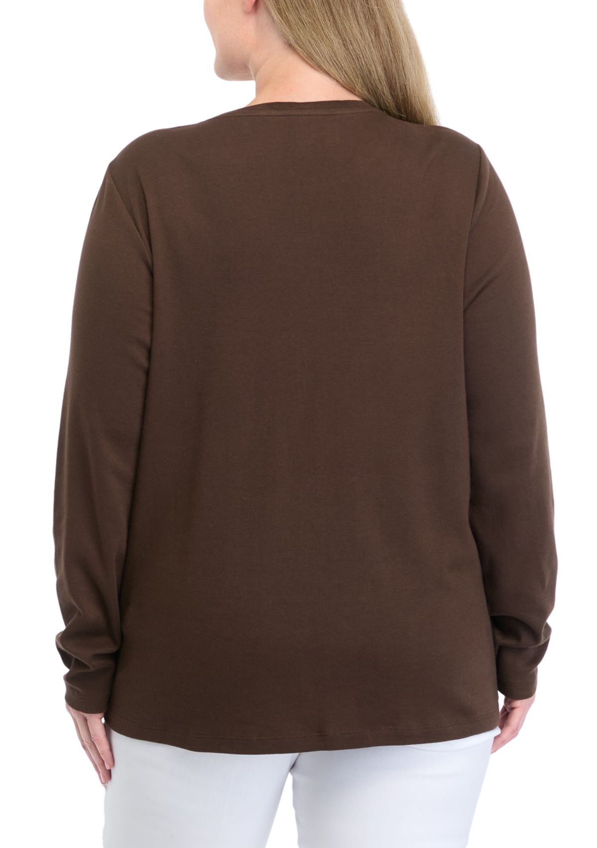 Plus Size Long Sleeve Crew Neck Graphic T-Shirt