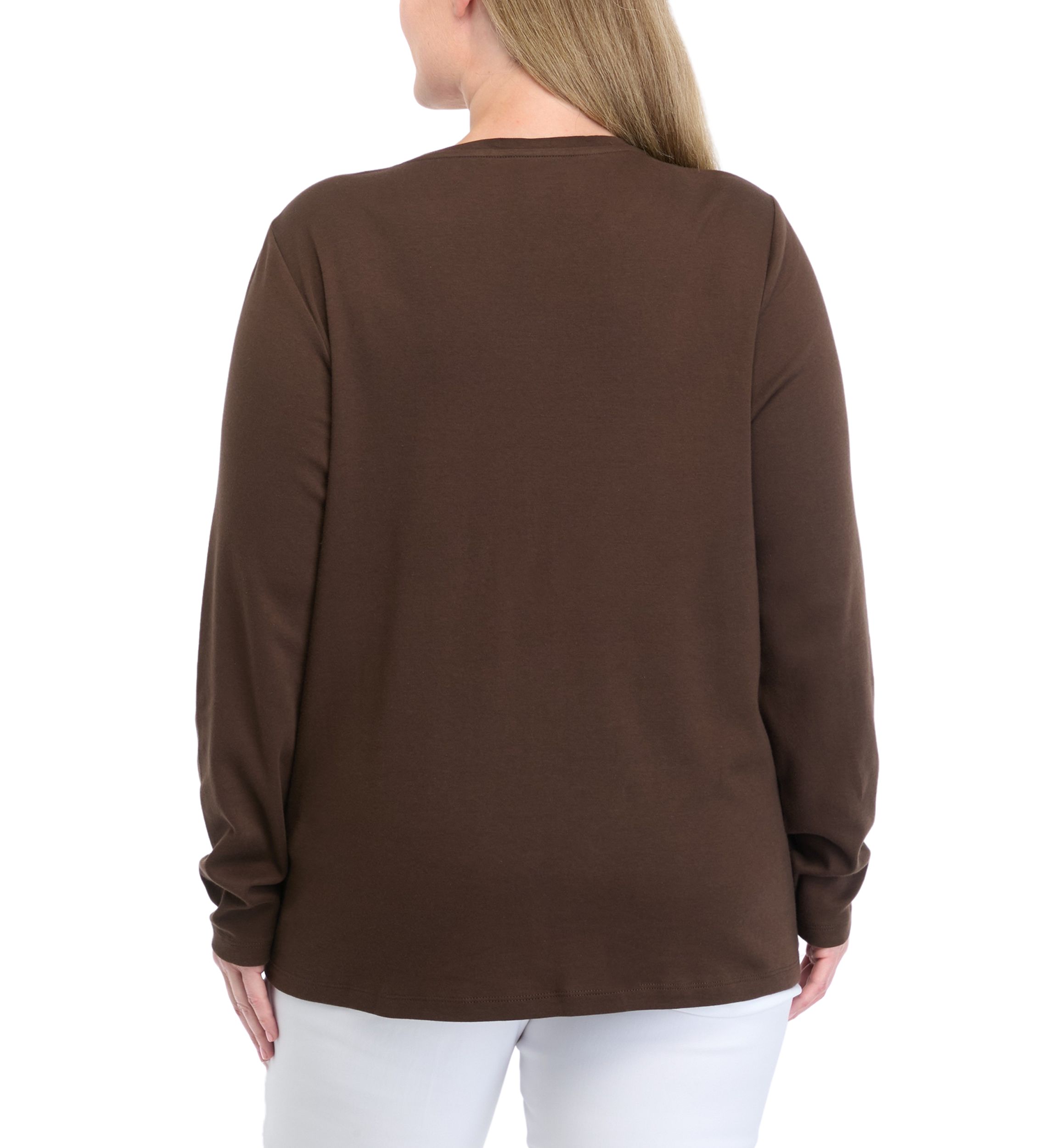 Plus Size Long Sleeve Crew Neck Graphic T-Shirt