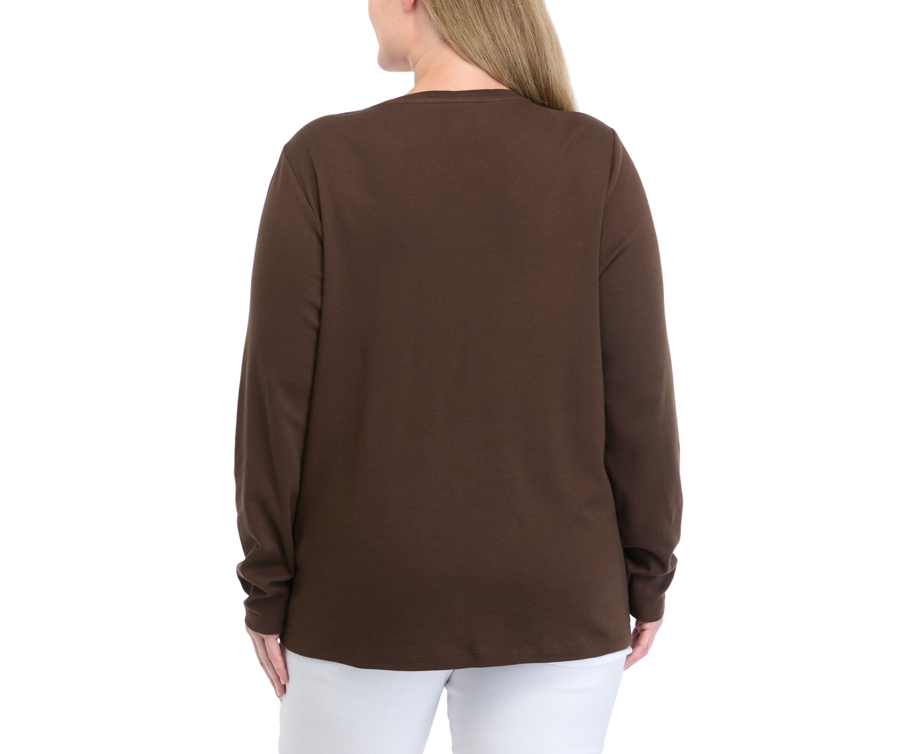 Plus Size Long Sleeve Crew Neck Graphic T-Shirt