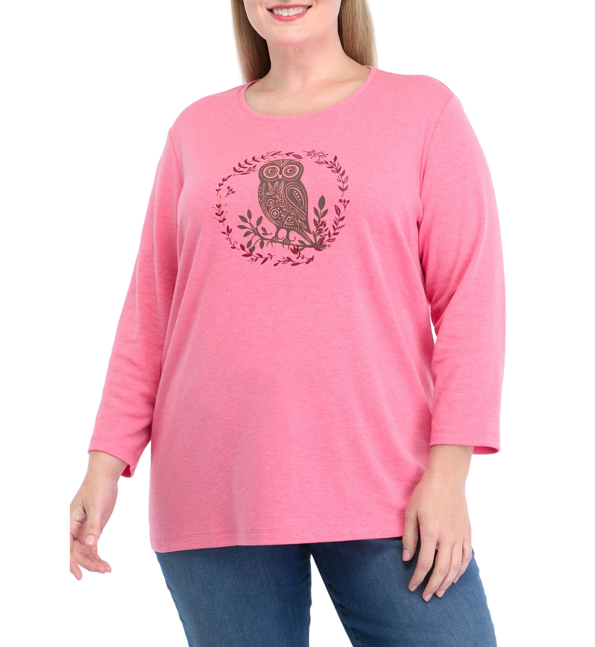 Plus Size 3/4 Sleeve Graphic T-Shirt